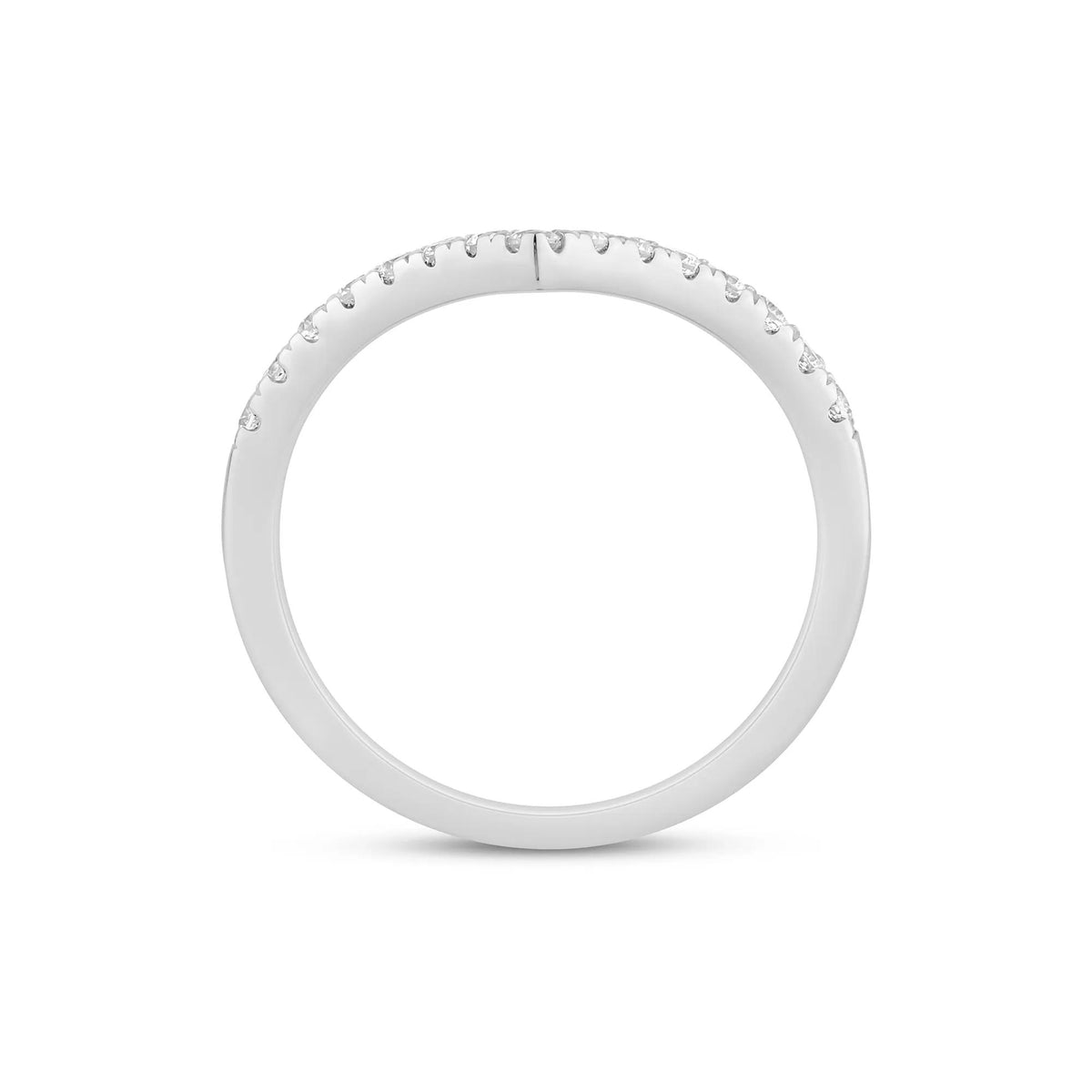 1/3 CT. Tw. Lab Grown Diamond Chevron Contour Band Ring 14K White Gold Size 8 1mm