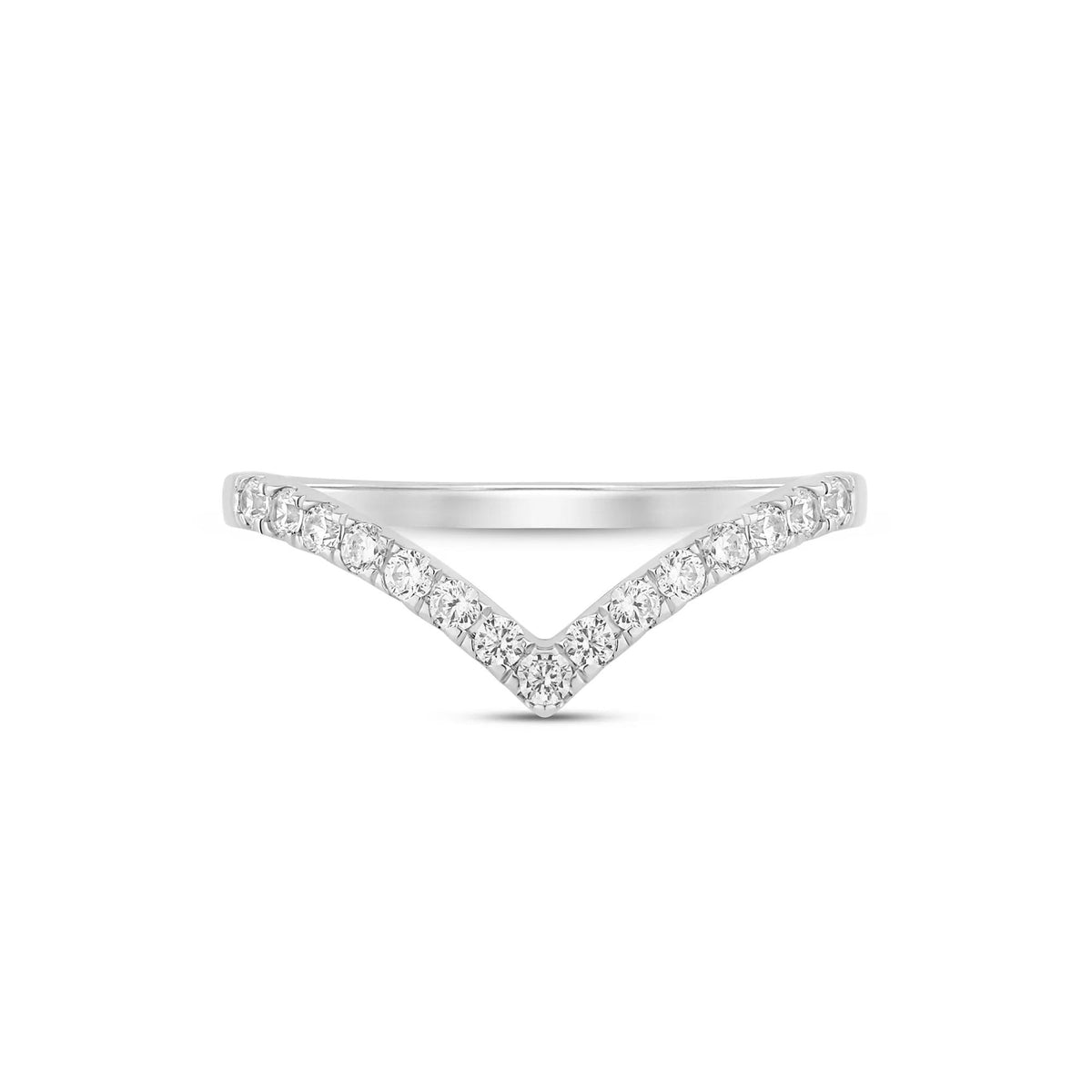 1/3 CT. Tw. Lab Grown Diamond Chevron Contour Band Ring 14K White Gold Size 8 1mm