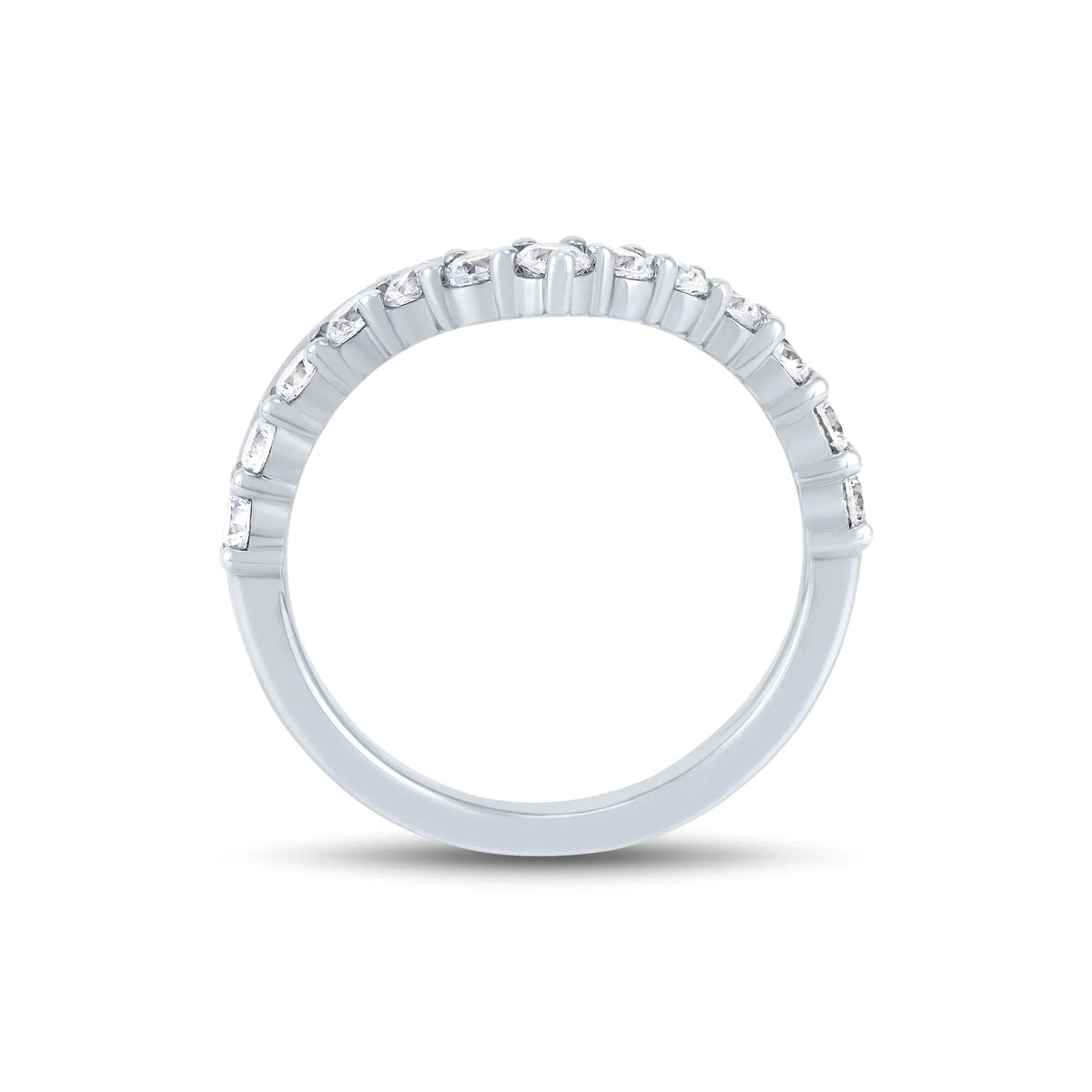 3/4 CT. Tw. Lab Grown Diamond Chevron Enhancer 14K White Gold Ring Size 5 1mm