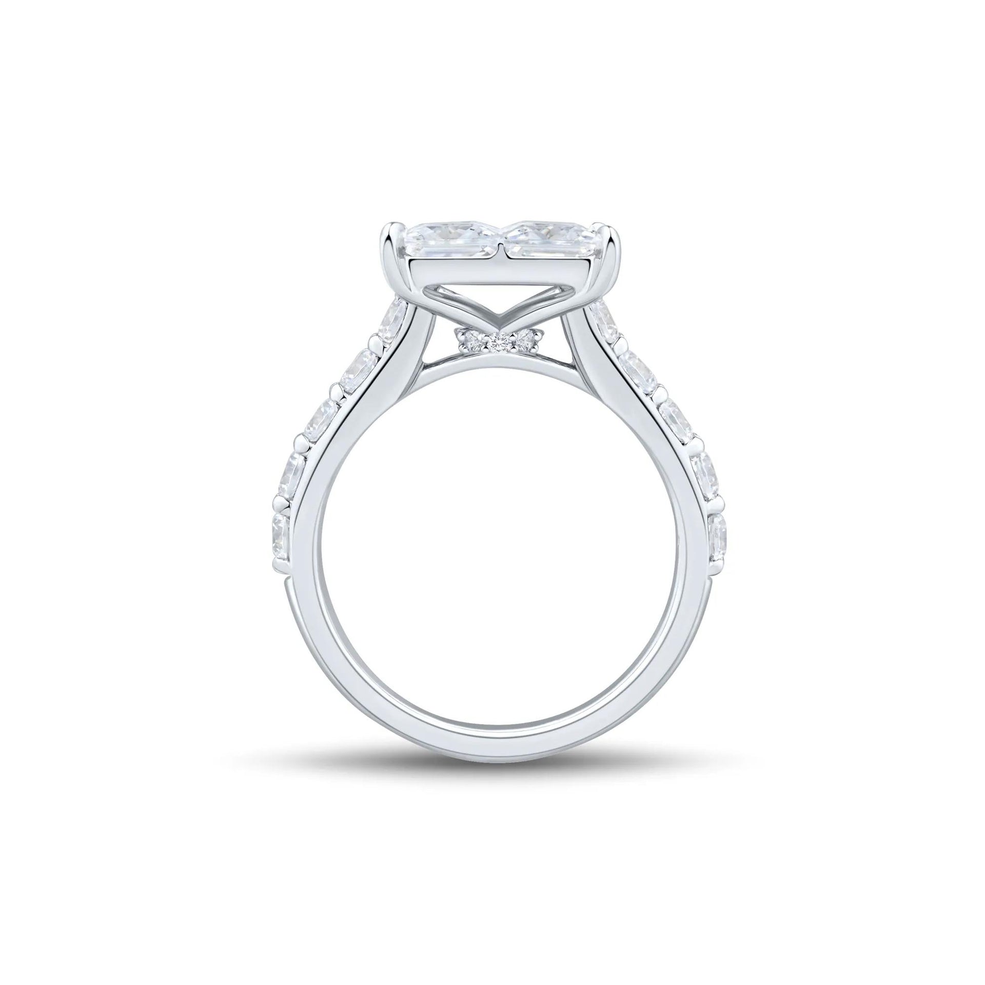4 CT. Tw. Lab Grown Diamond Composite Engagement Ring 10K White Gold Size 9 1.5mm