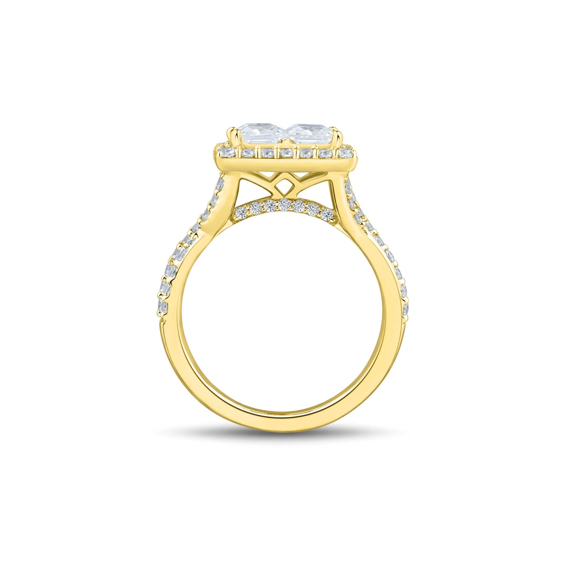 3 CT. Tw. Lab Grown Diamond Composite Engagement Ring 10K Yellow Gold Size 7.5 1.5mm
