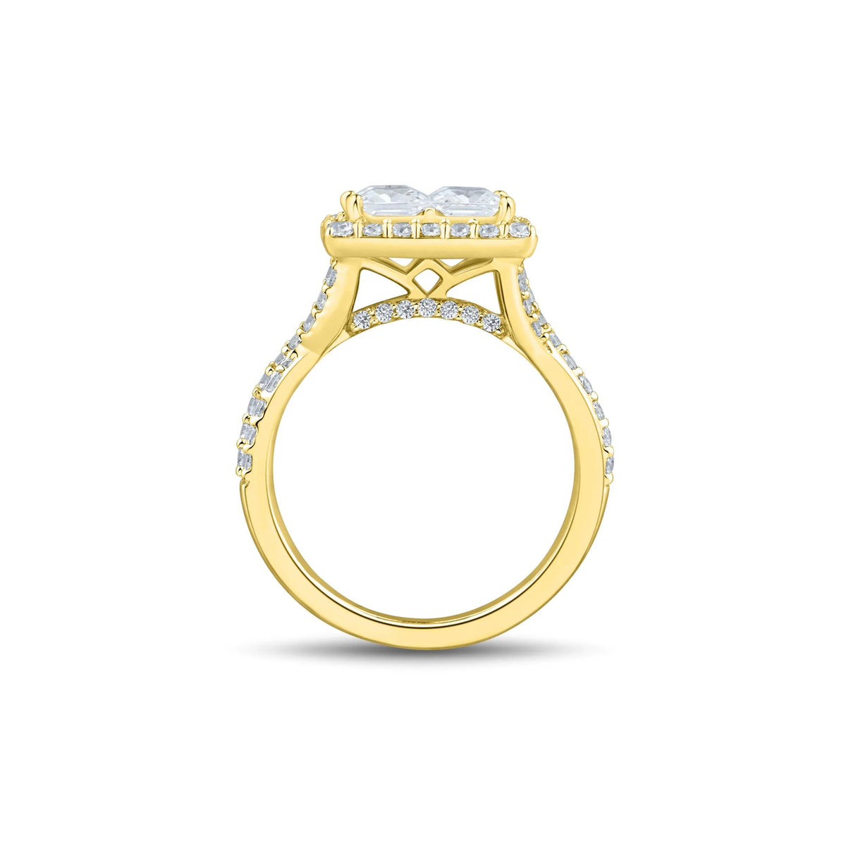3 CT. Tw. Lab Grown Diamond Composite Engagement Ring 10K Yellow Gold Size 8.5 1.5mm