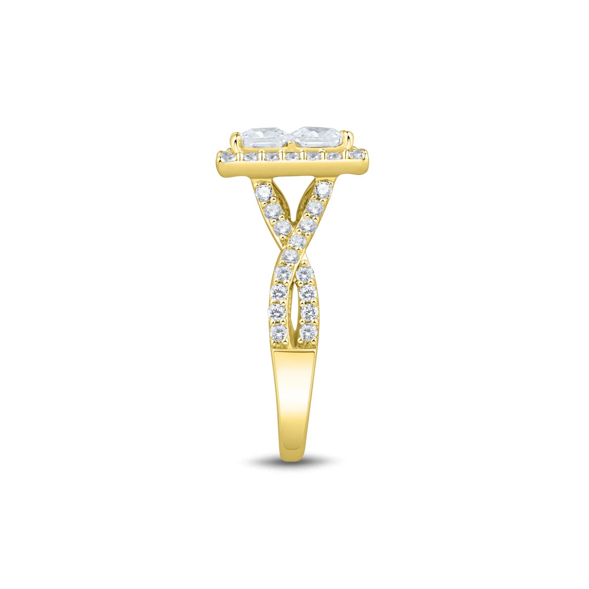 3 CT. Tw. Lab Grown Diamond Composite Engagement Ring 10K Yellow Gold Size 7.5 1.5mm