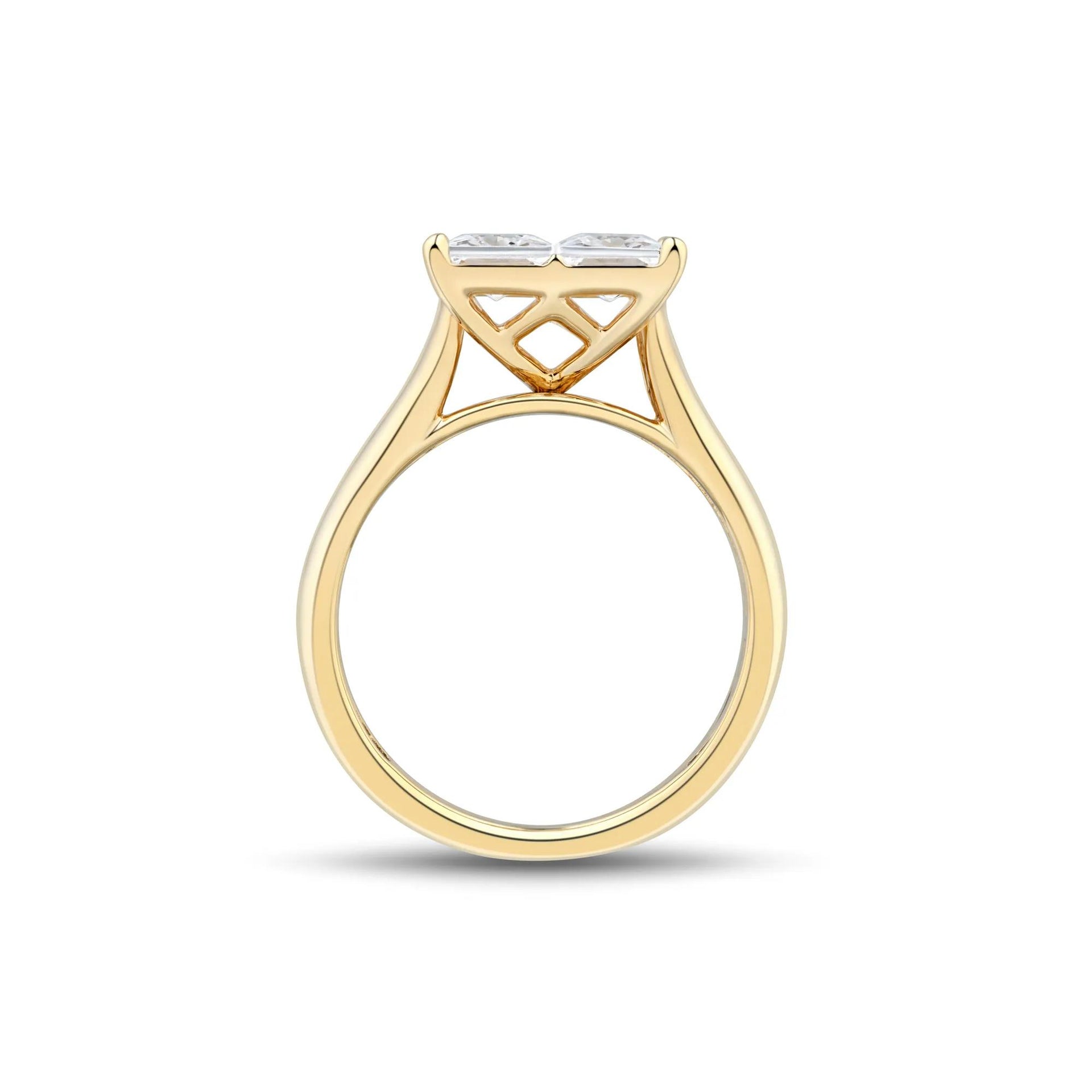 3 CT. Tw. Lab Grown Diamond Composite Engagement Ring 10K Yellow Gold Size 9 2mm