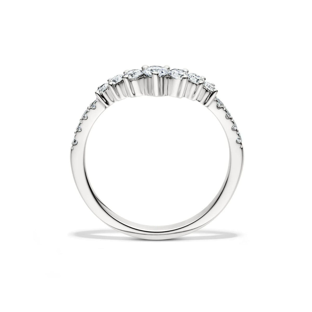 1/2 CT. Tw. Lab Grown Diamond Contour Band Ring 14K White Gold Size 7