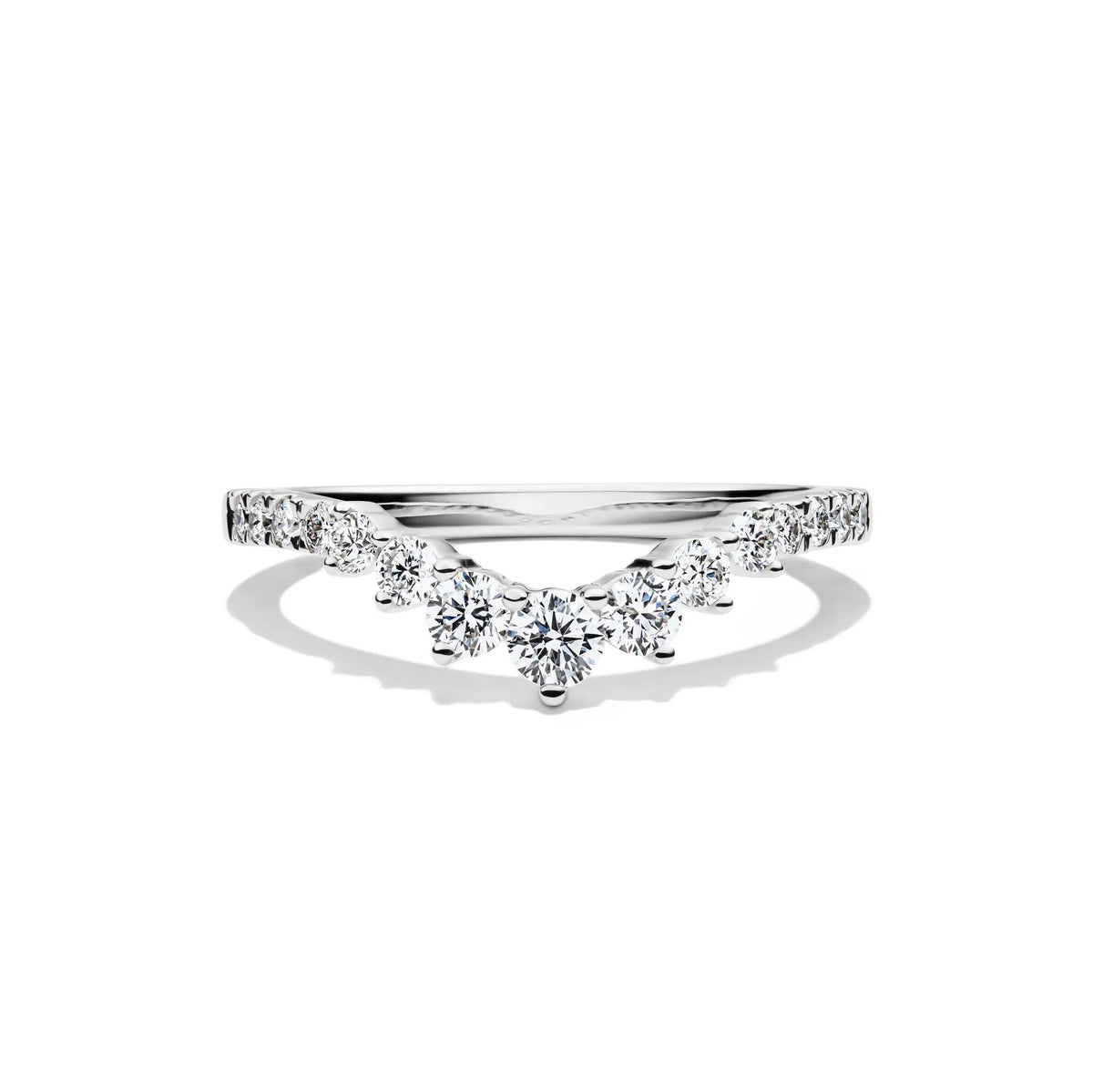 1/2 CT. Tw. Lab Grown Diamond Contour Band Ring 14K White Gold Size 7
