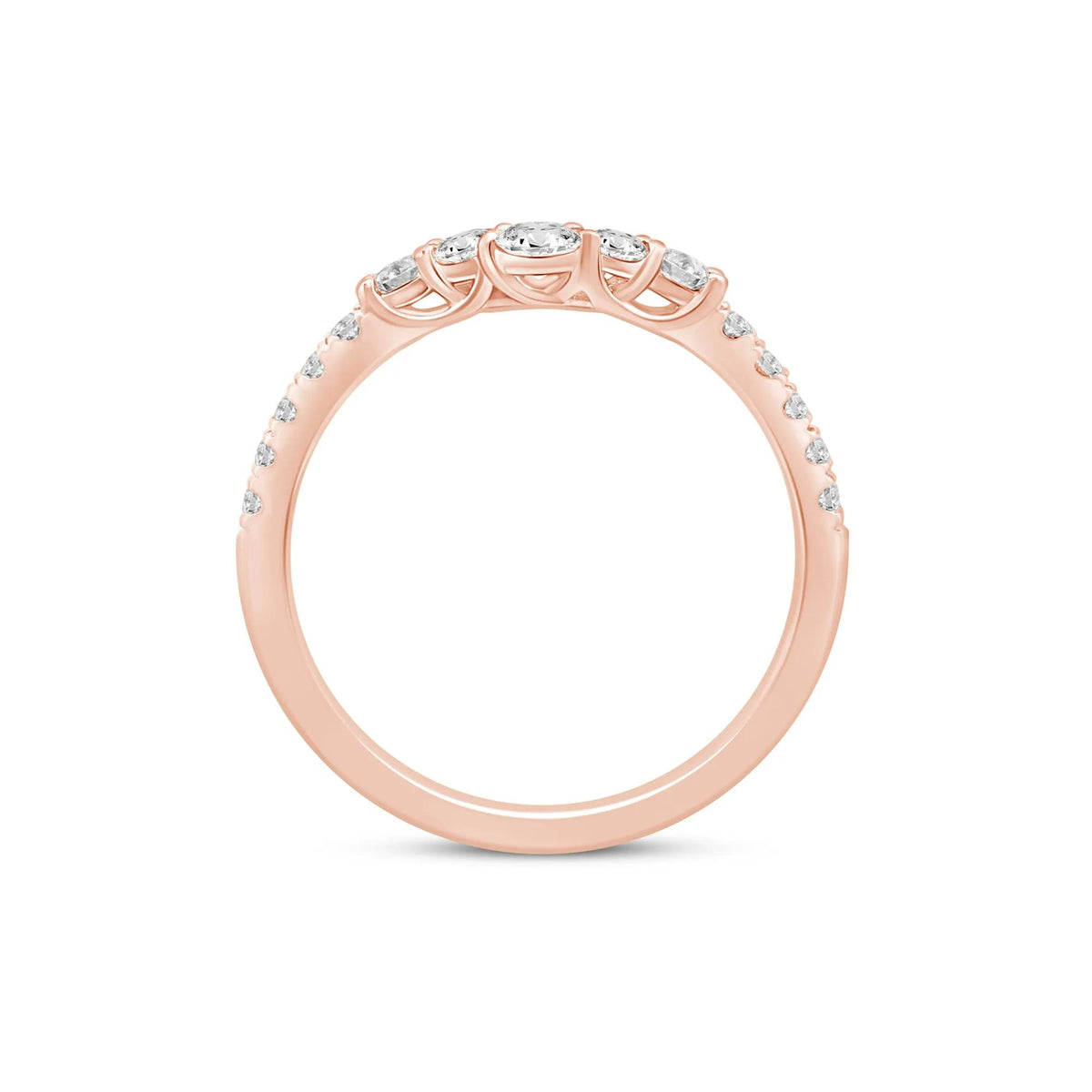 1/2 CT. Tw. Lab Grown Diamond Contour Band Ring 14K Rose Gold Size 6.5 2mm