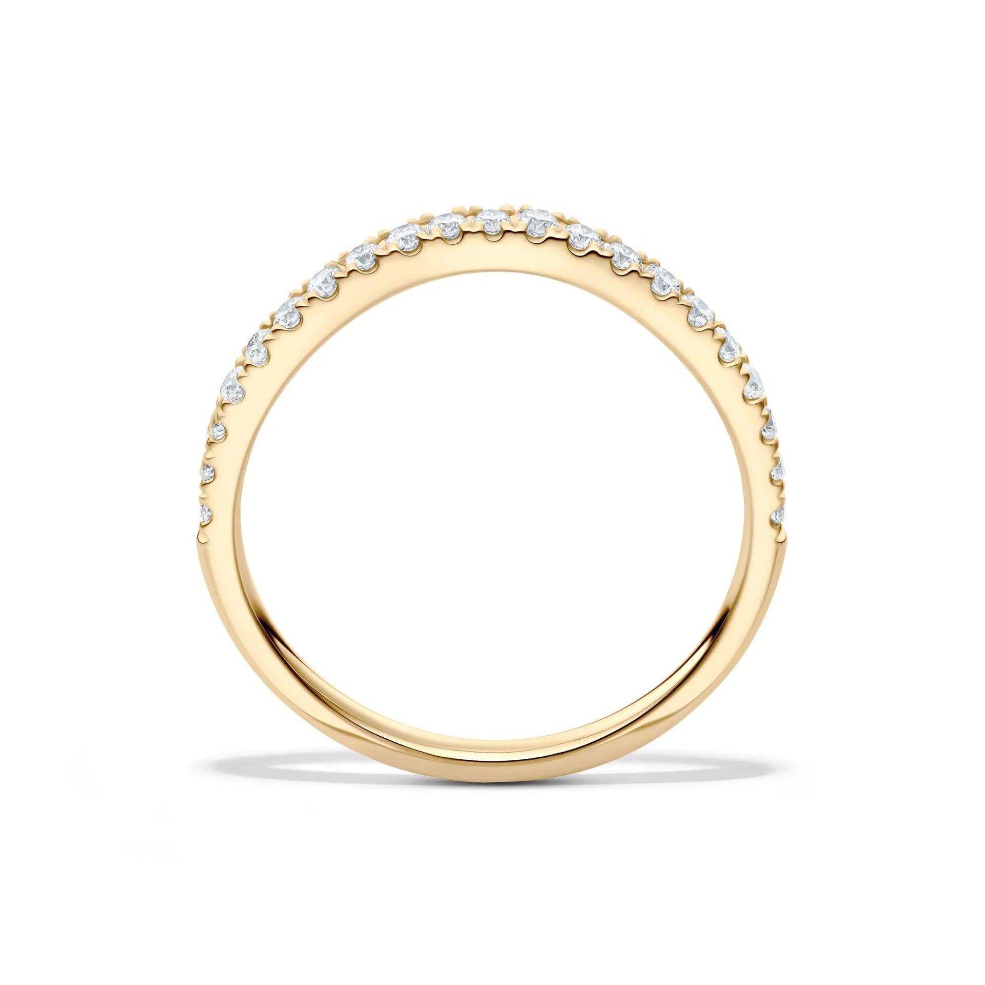 1/5 CT. Tw. Lab Grown Diamond Contour Band Ring 14K Yellow Gold Size 7.5 1mm