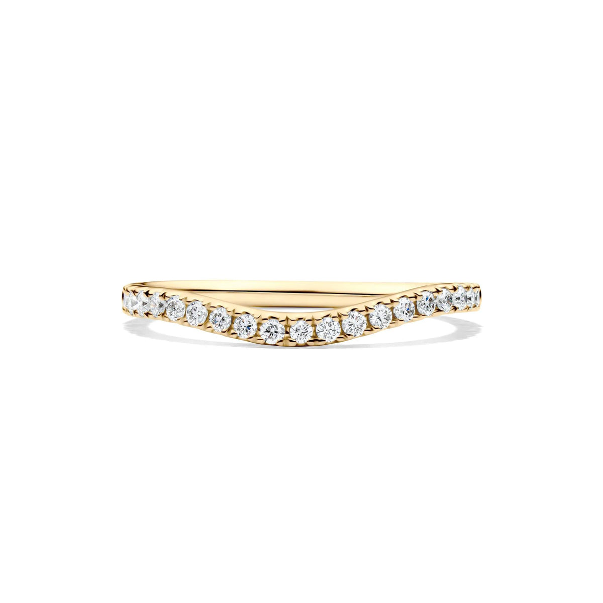 1/5 CT. Tw. Lab Grown Diamond Contour Band Ring 14K Yellow Gold Size 7.5 1mm
