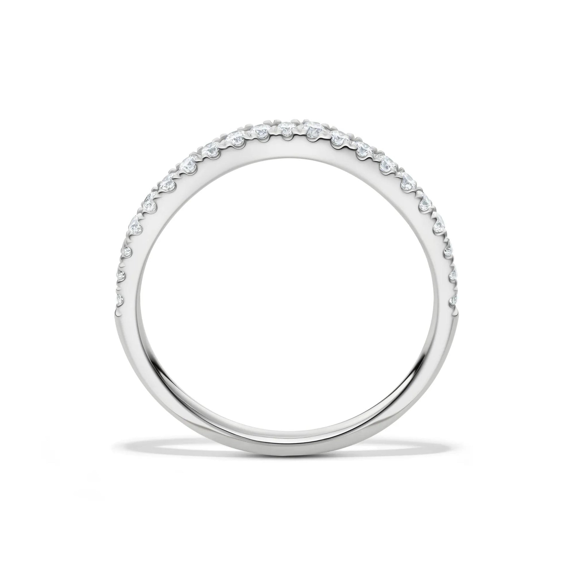 1/5 CT. Tw. Lab Grown Diamond Contour Band Ring 14K White Gold Size 7.5 1mm