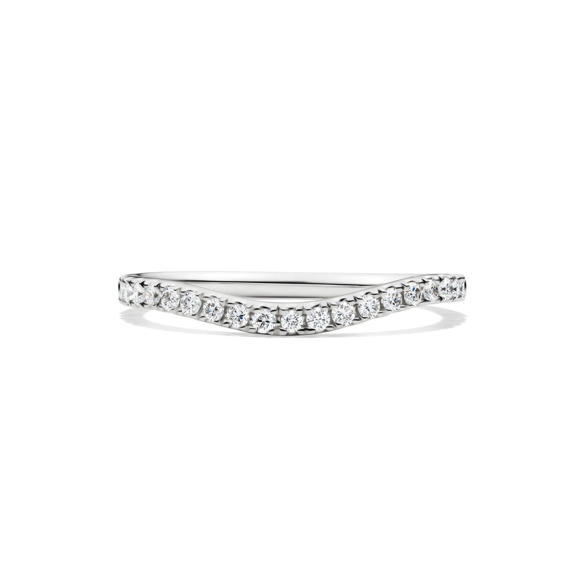 1/5 CT. Tw. Lab Grown Diamond Contour Band Ring 14K White Gold Size 7.5 1mm