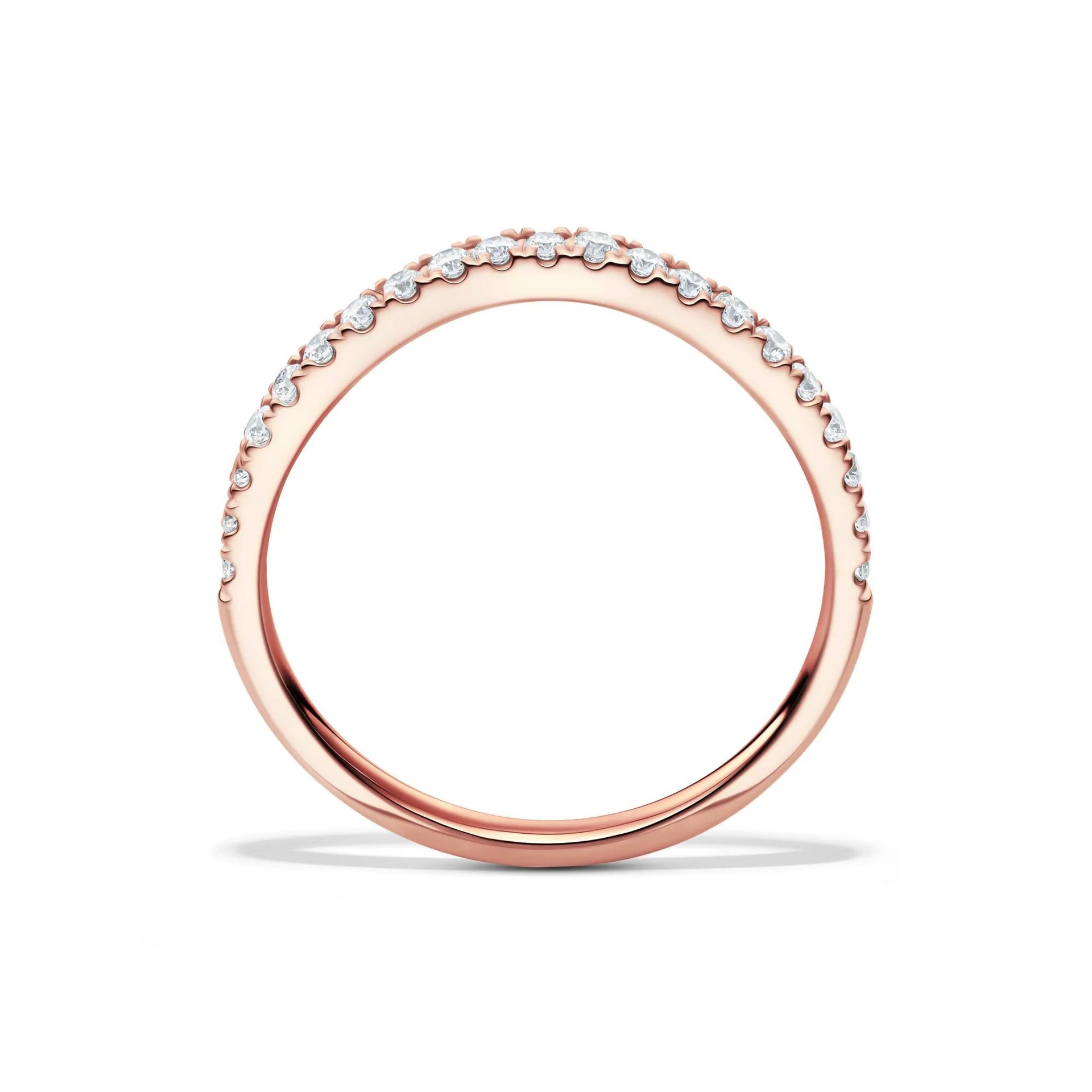 1/5 CT. Tw. Lab Grown Diamond Contour Band Ring 14K Rose Gold Size 6.5 1mm