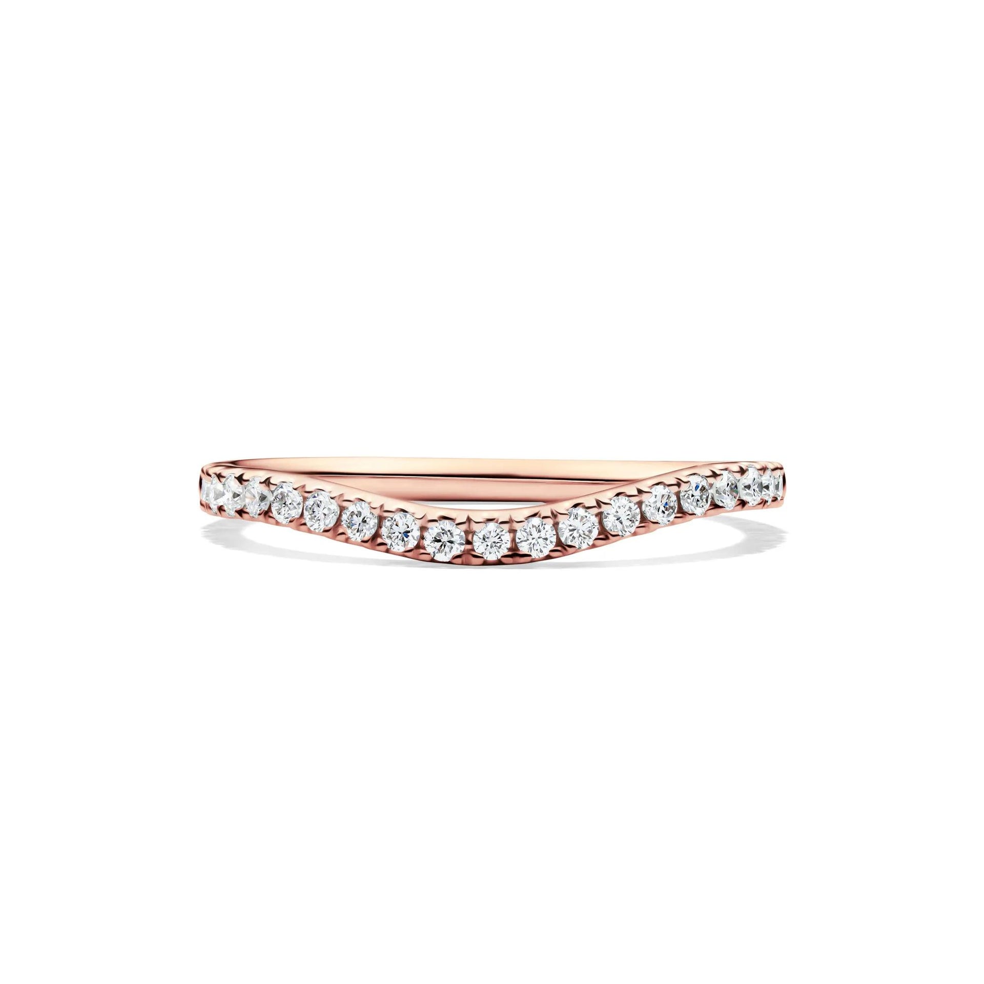 1/5 CT. Tw. Lab Grown Diamond Contour Band Ring 14K Rose Gold Size 6.5 1mm