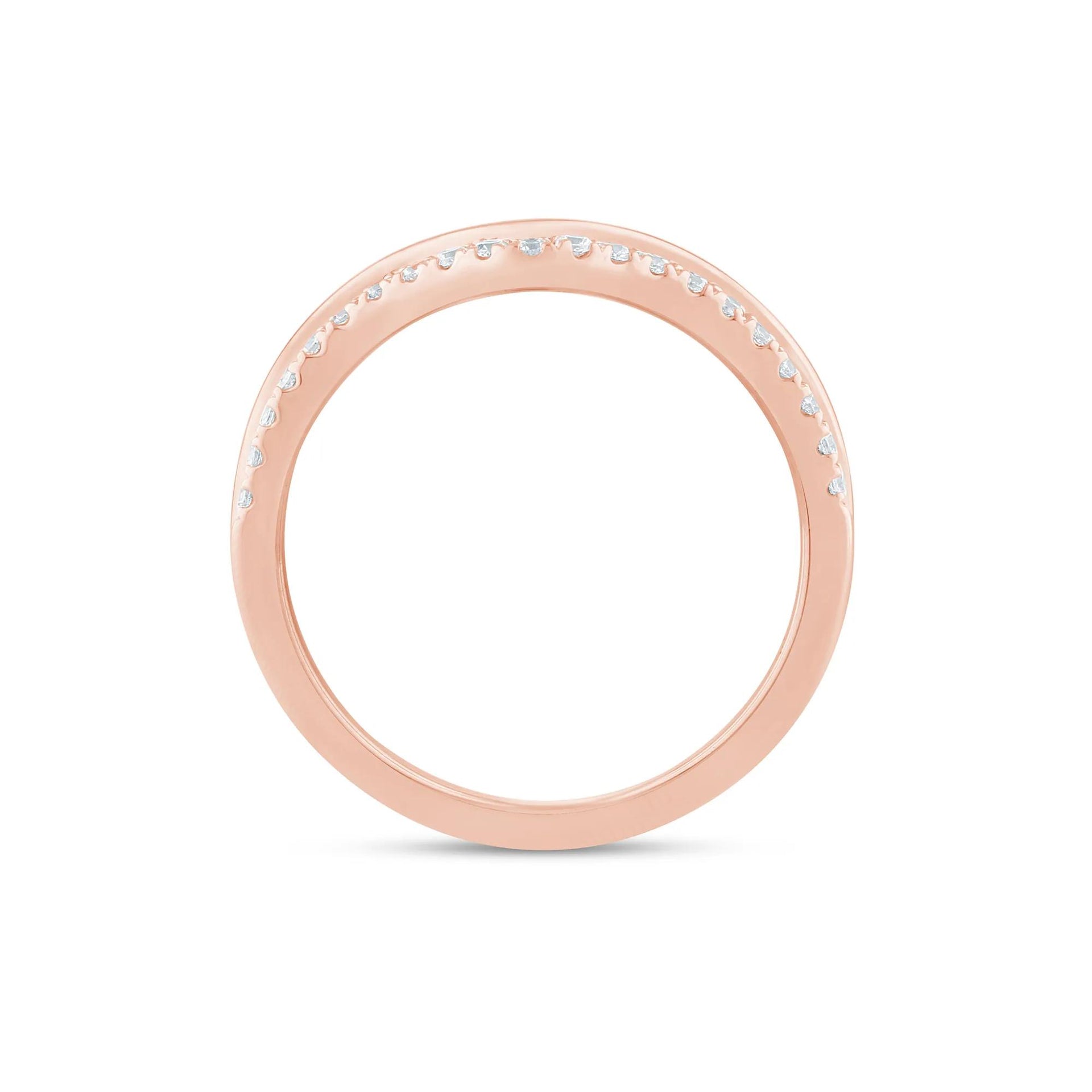 1/7 CT. Tw. Lab Grown Diamond Contour Band Ring 14K Rose Gold Size 9 1.5mm