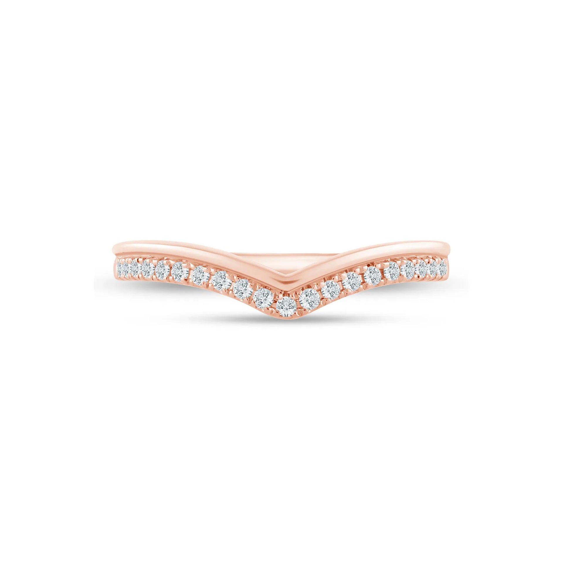 1/7 CT. Tw. Lab Grown Diamond Contour Band Ring 14K Rose Gold Size 9 1.5mm
