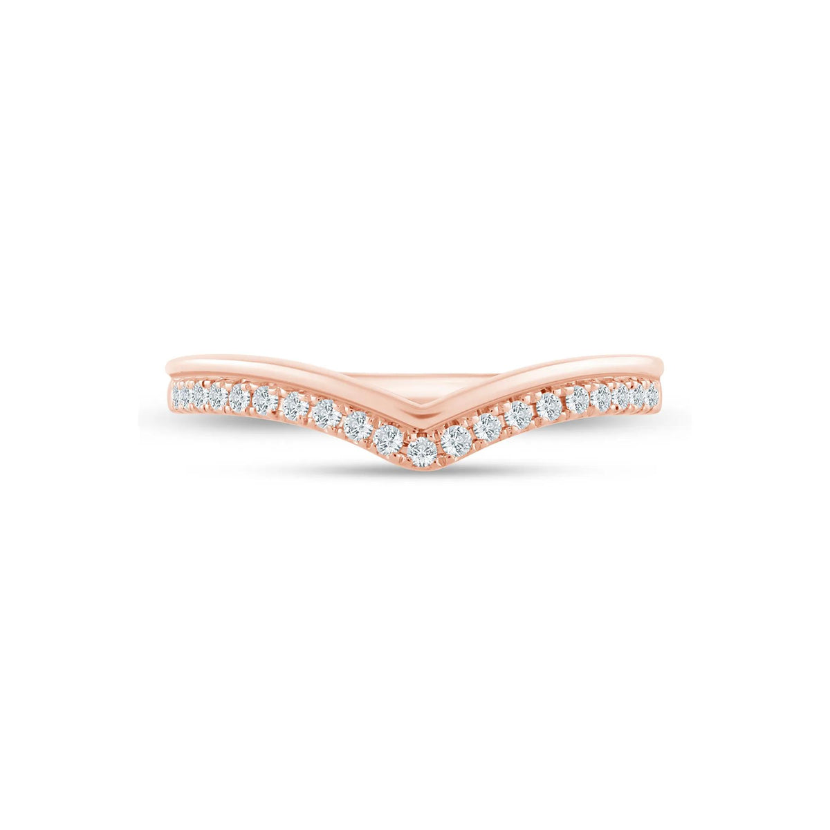 1/7 CT. Tw. Lab Grown Diamond Contour Band Ring 14K Rose Gold Size 8 1.5mm