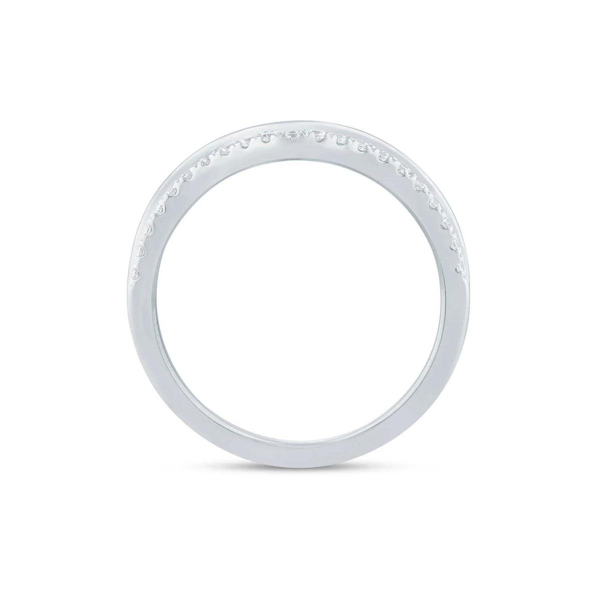 1/7 CT. Tw. Lab Grown Diamond Contour Band Ring 14K White Gold Size 5.5 1.5mm