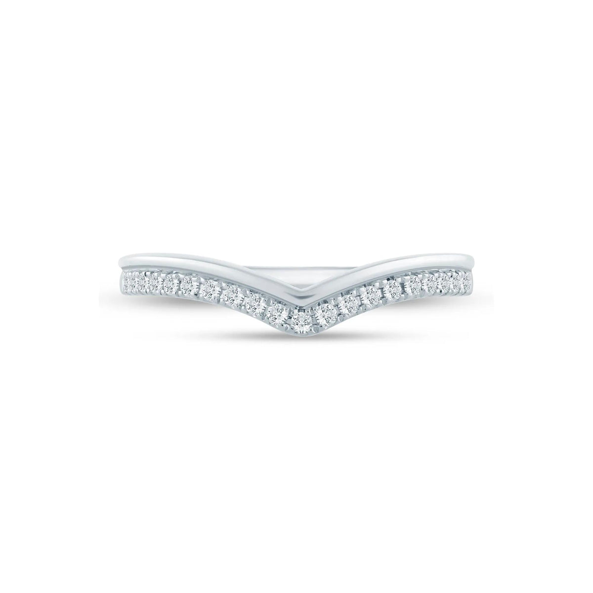 1/7 CT. Tw. Lab Grown Diamond Contour Band Ring 14K White Gold Size 5.5 1.5mm