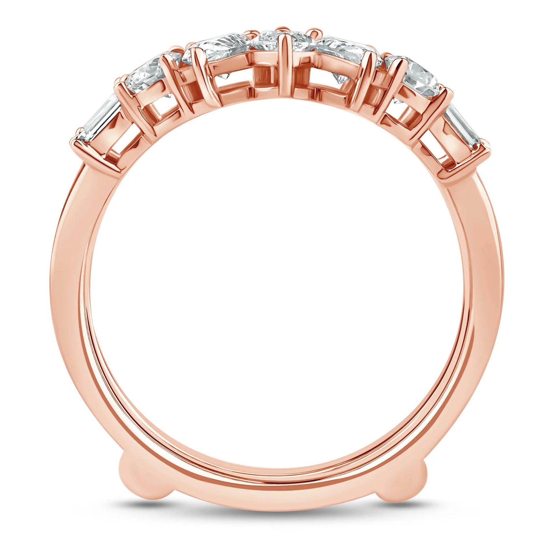 1 3/4 CT. Tw. Lab Grown Diamond Contour Insert 14K Rose Gold Ring Size 6 7mm