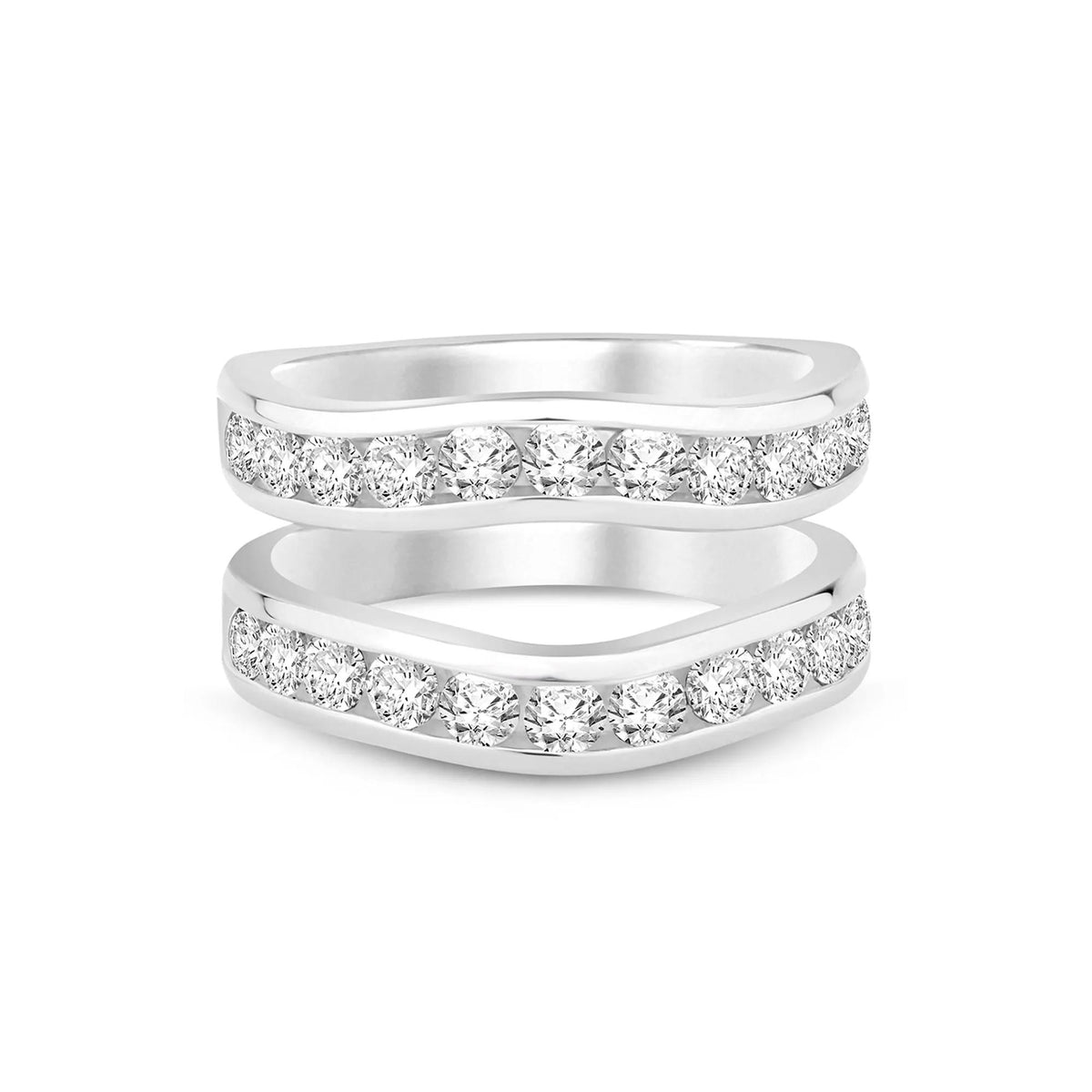 Lab Grown Diamond Contour Insert 14K Gold (1 ½ CT. Tw.) Ring White Size 7.5 6mm