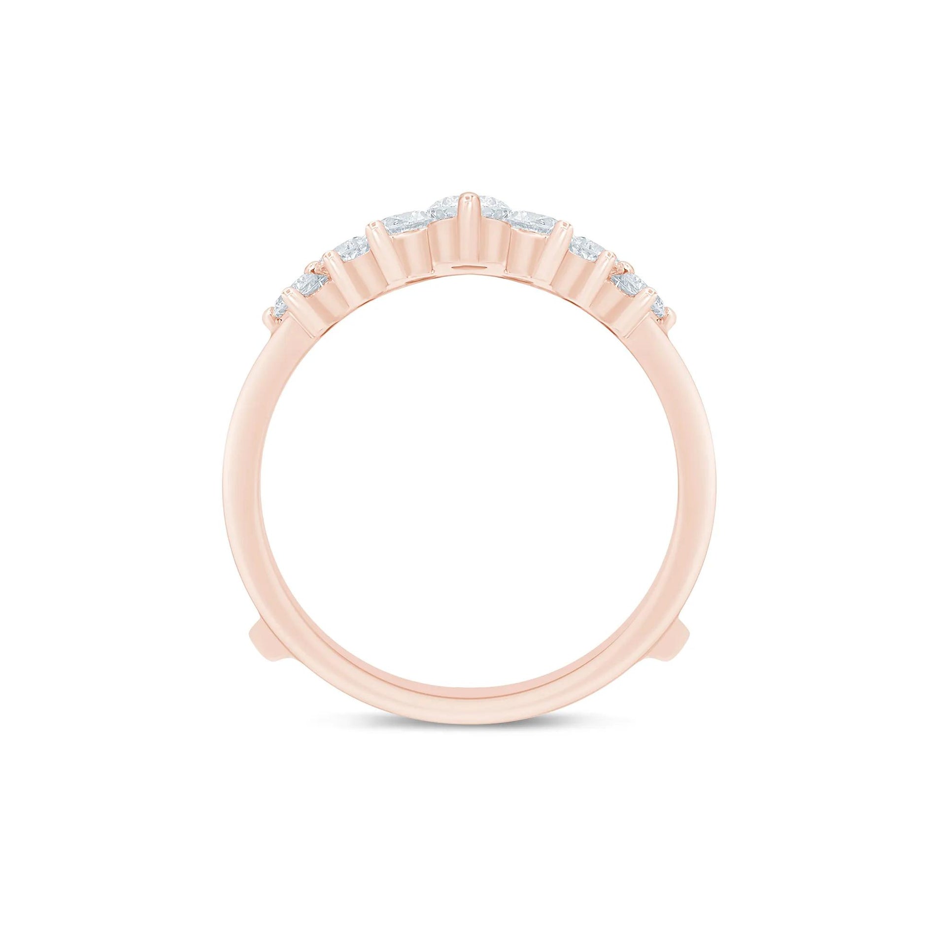 1/2 CT. Tw. Lab Grown Diamond Contour Ring Enhancer 14K Rose Gold Size 7.5 5mm