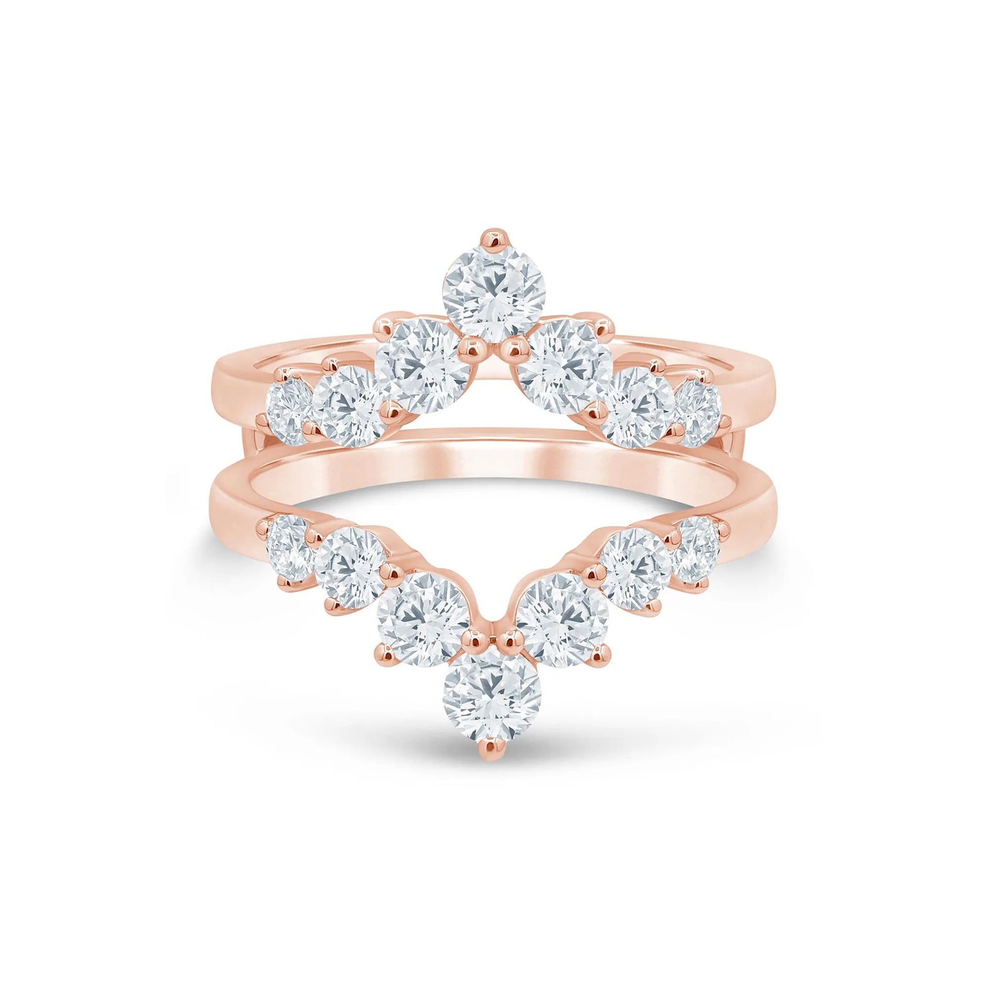 1/2 CT. Tw. Lab Grown Diamond Contour Ring Enhancer 14K Rose Gold Size 7.5 5mm