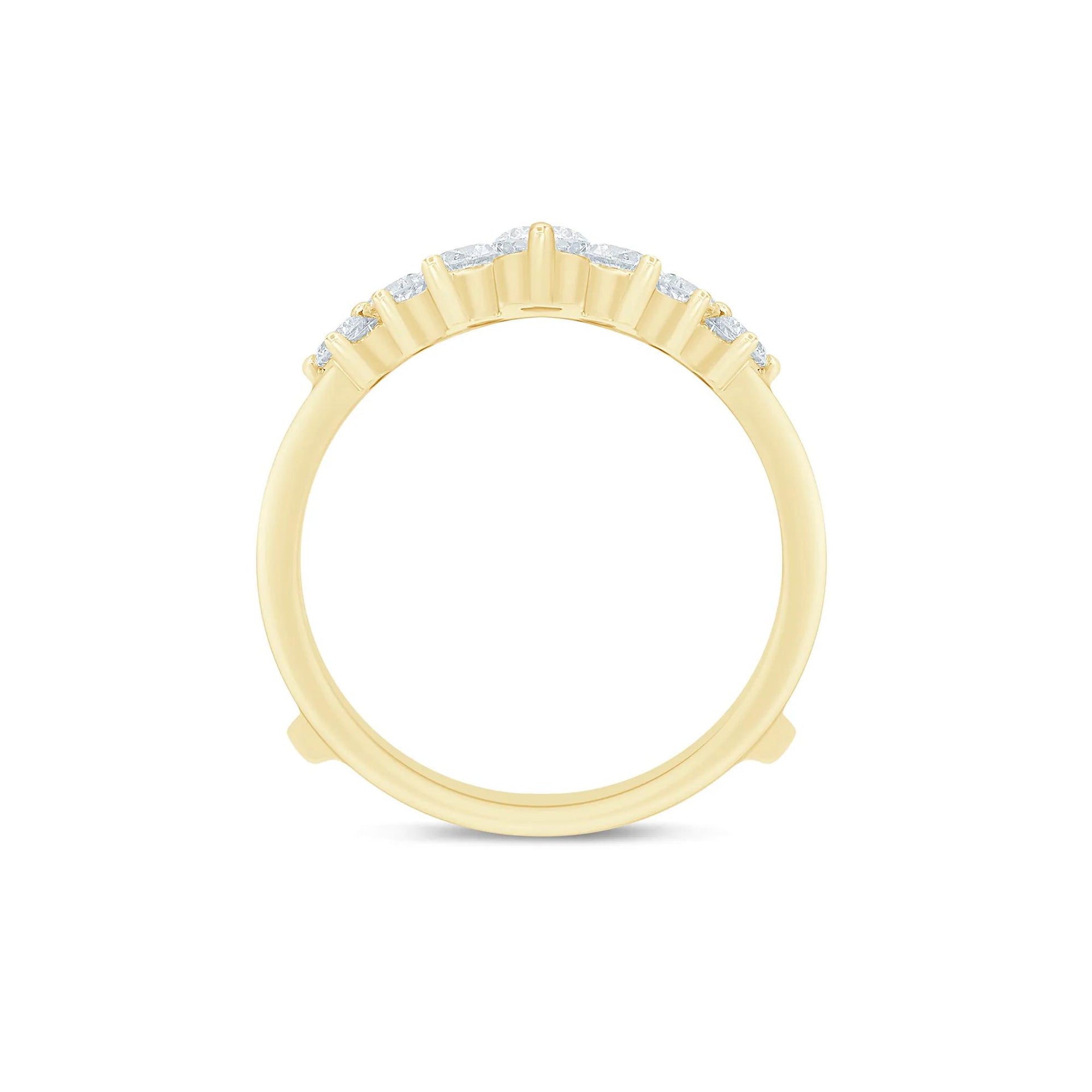 1/2 CT. Tw. Lab Grown Diamond Contour Ring Enhancer 14K Gold Yellow Size 6 5mm