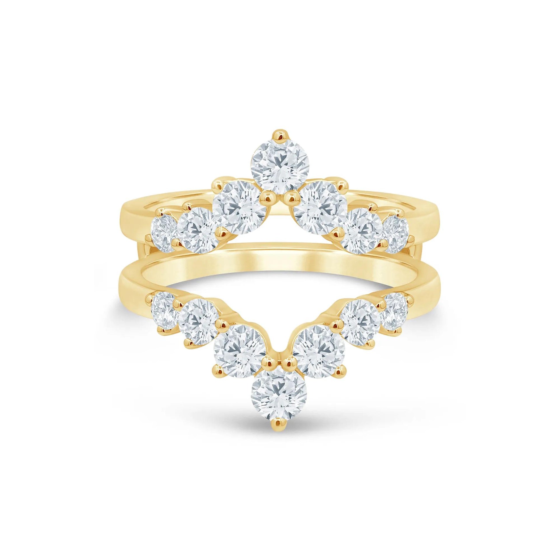1/2 CT. Tw. Lab Grown Diamond Contour Ring Enhancer 14K Gold Yellow Size 6 5mm