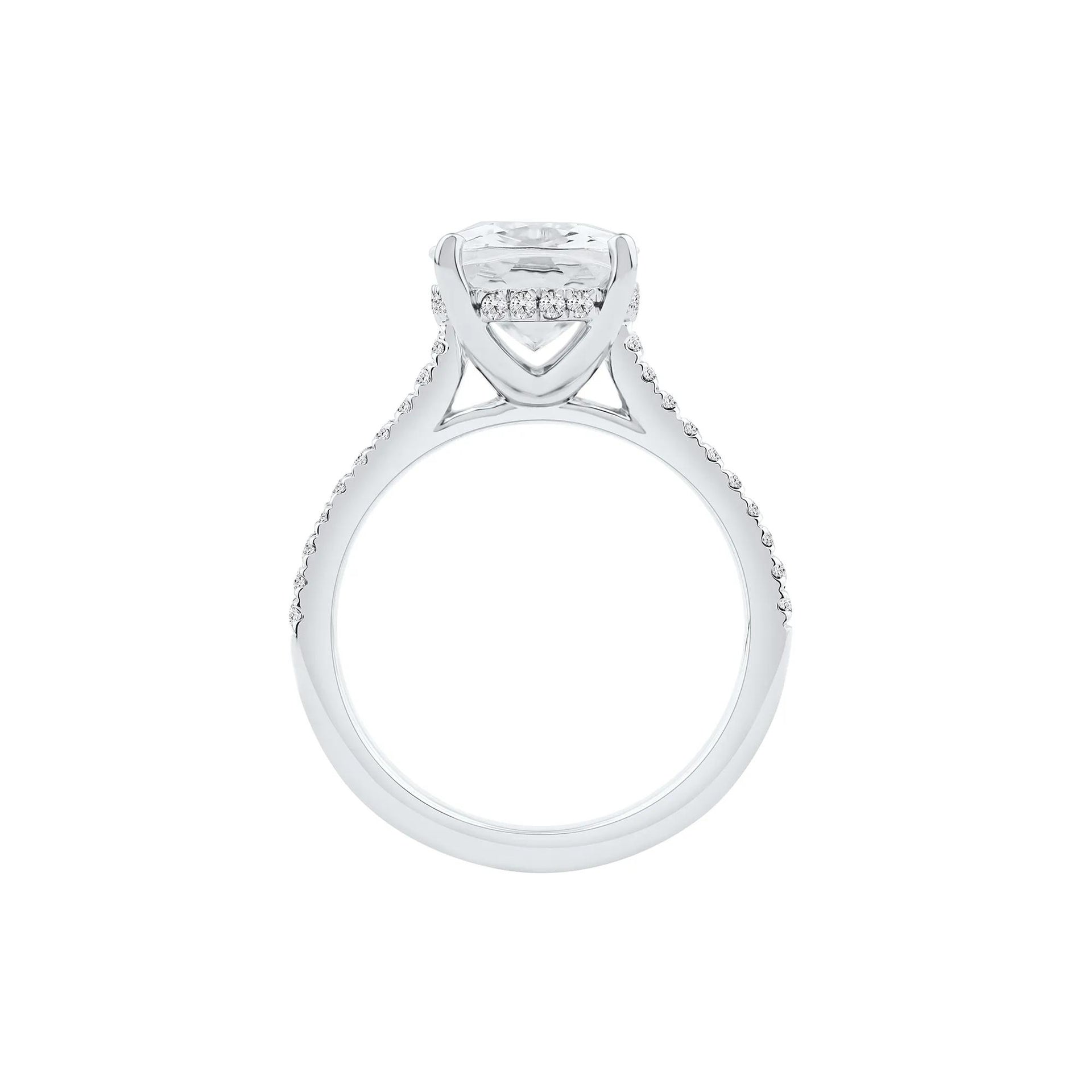 5 1/3 CT. Tw. Lab Grown Diamond Cushion-Cut Engagement Ring 14K White Gold Size 5.5 2mm