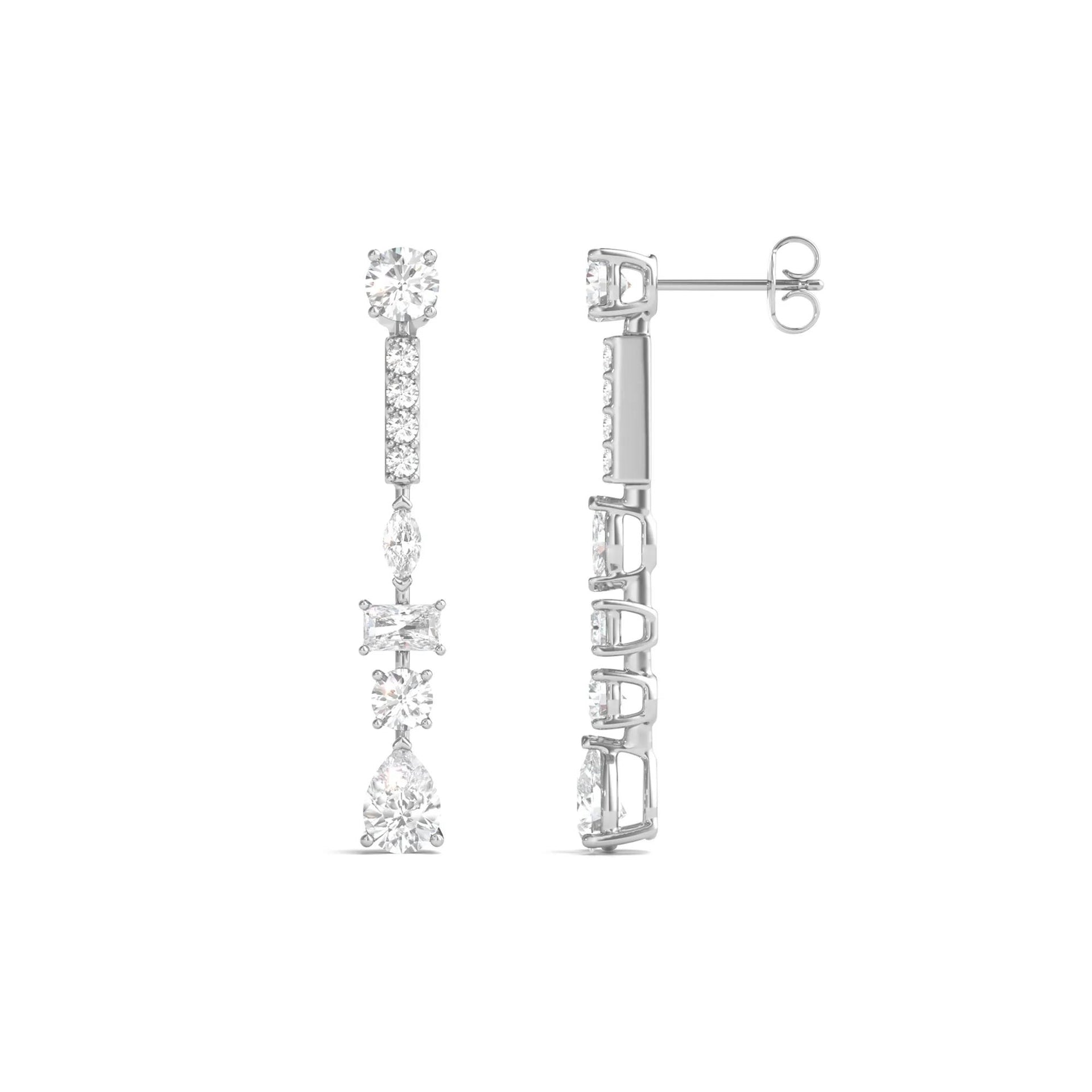 4 1/6 CT. Tw. Lab Grown Diamond Dangle Earrings White Gold Size 5.50mm