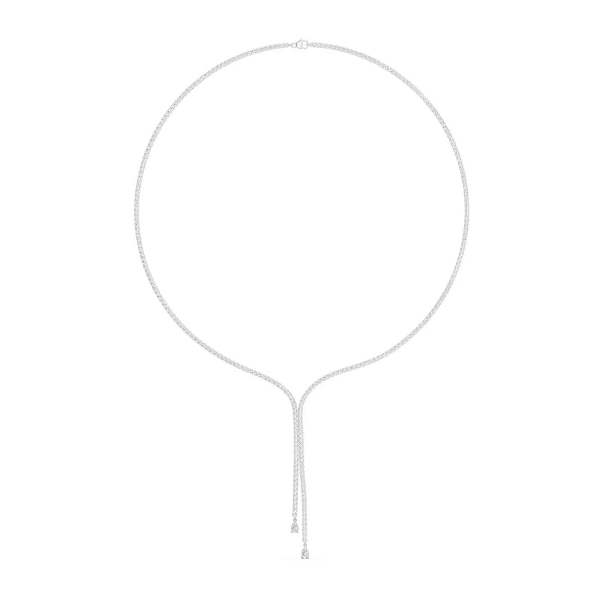 4 CT. Tw. Lab Grown Diamond Double-Row Lariat Necklace 14K White Gold Size 17"