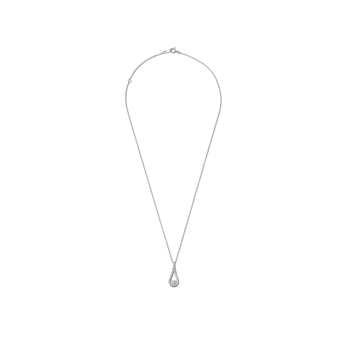 3/8 CT. Tw. Lab Grown Diamond Drop Pendant Necklace 14K White Gold Size 18"
