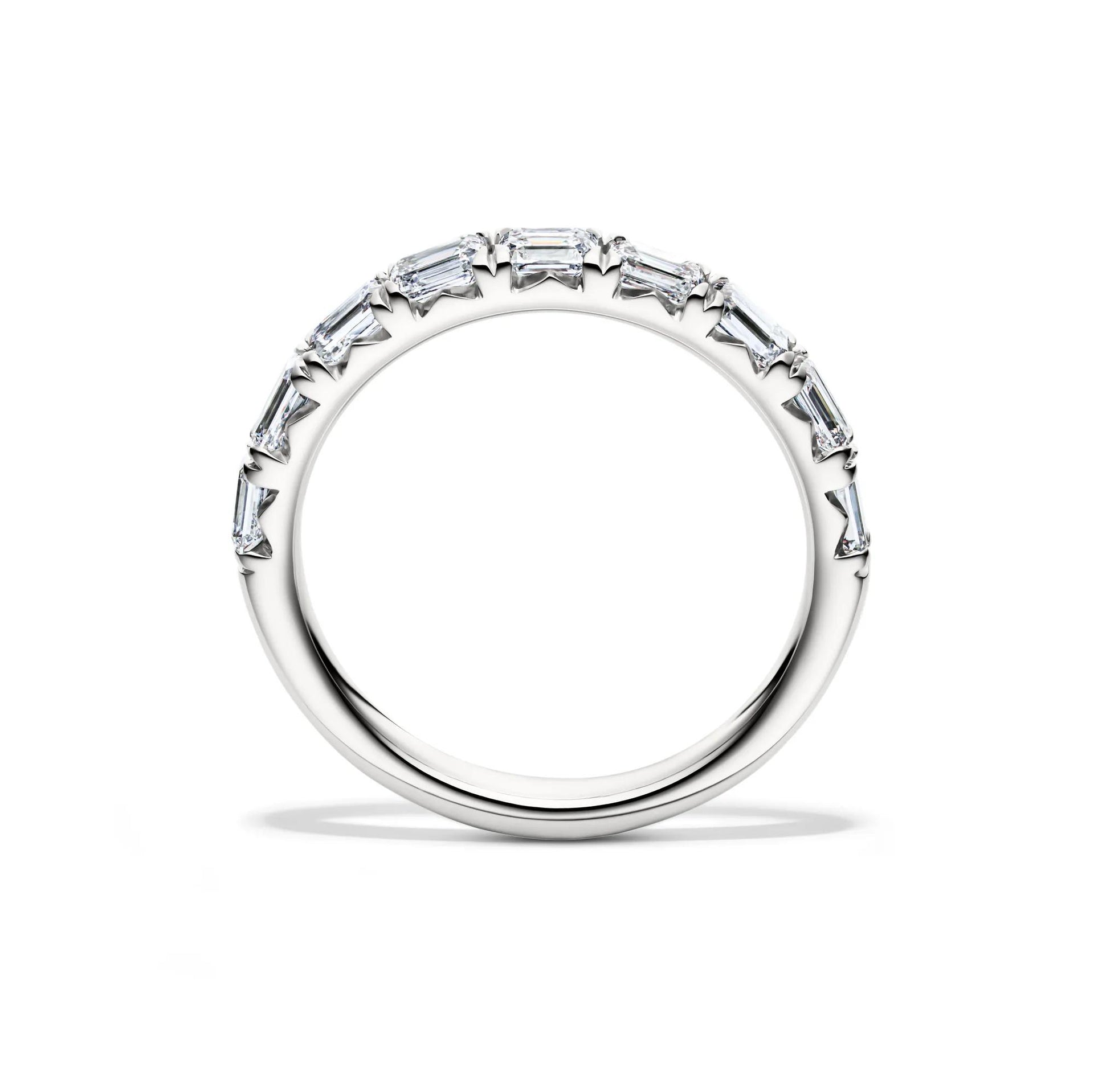 1 CT. Tw. Lab Grown Diamond East-West Band Ring Platinum White Size 6.5 3.5mm