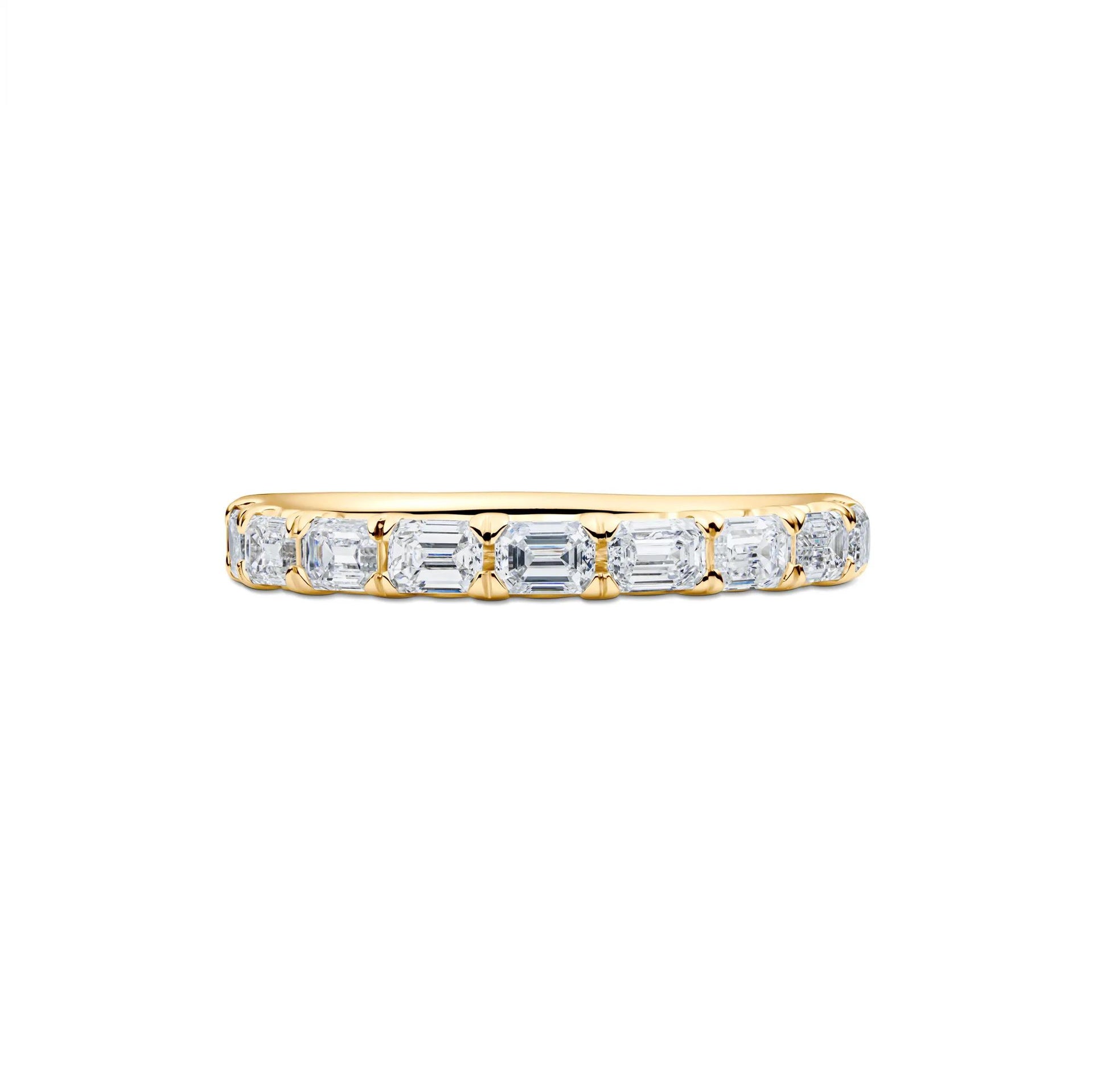1 CT. Tw. Lab Grown Diamond East-West Band Ring 14K Yellow Gold Size 7.5 3.5mm