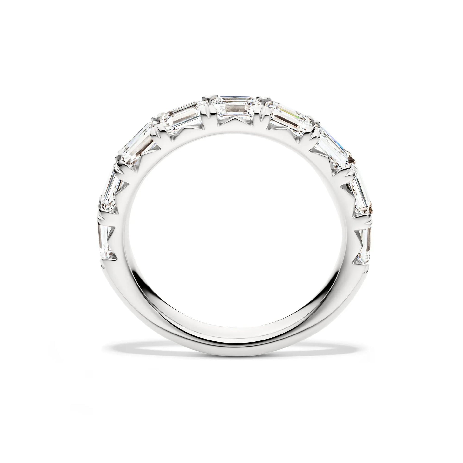 2 CT. Tw. Lab Grown Diamond East-West Band Ring Platinum White Size 4.5 3.5mm
