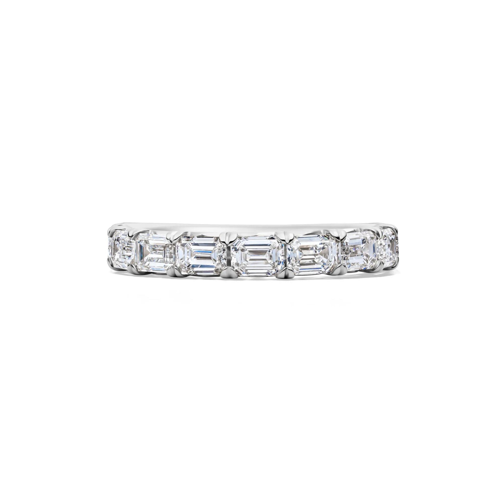 2 CT. Tw. Lab Grown Diamond East-West Band Ring Platinum White Size 4.5 3.5mm