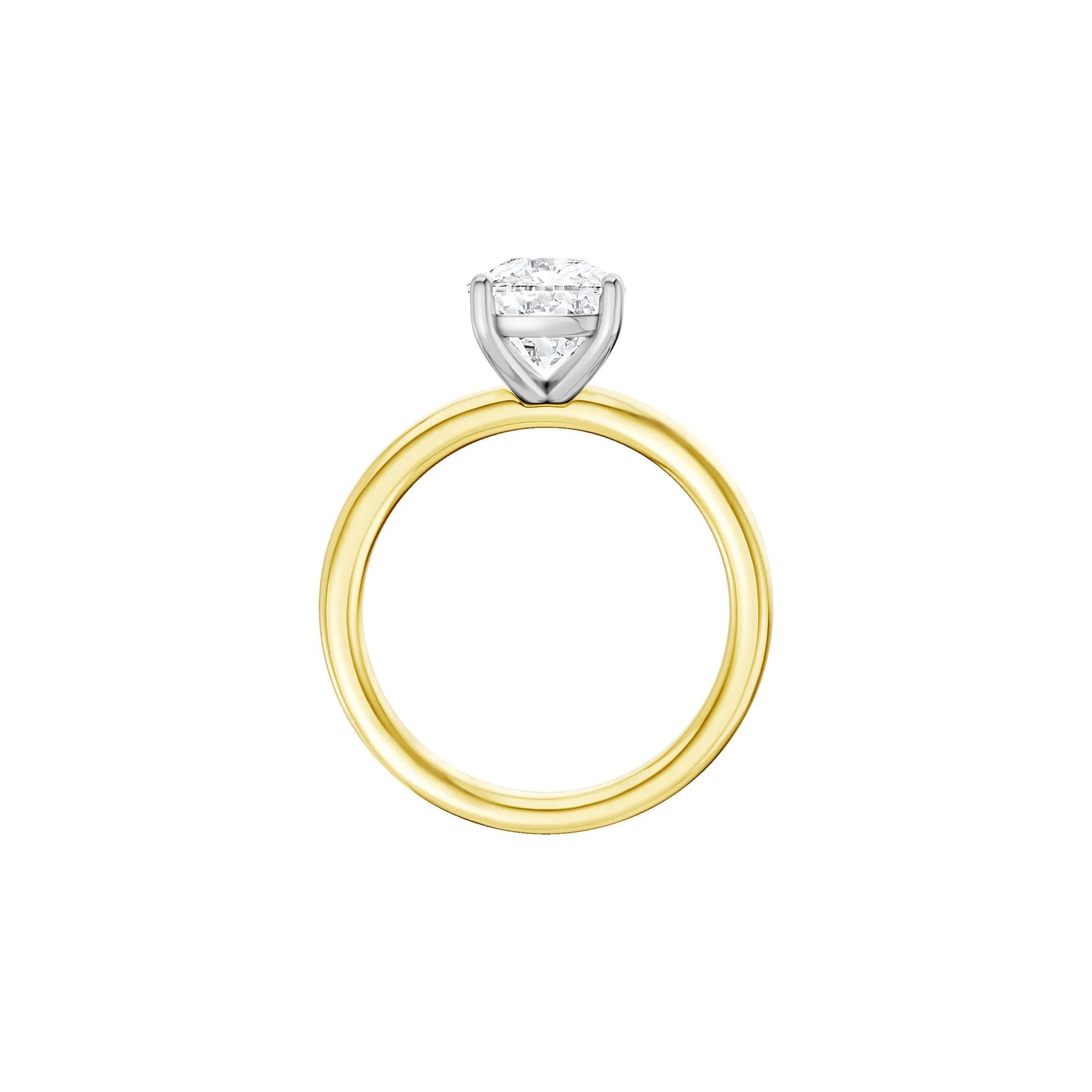 2 CT. Tw. Lab Grown Diamond Elongated Cushion-Cut Engagement Ring 14K Yellow and White Gold Size 9.5 2mm