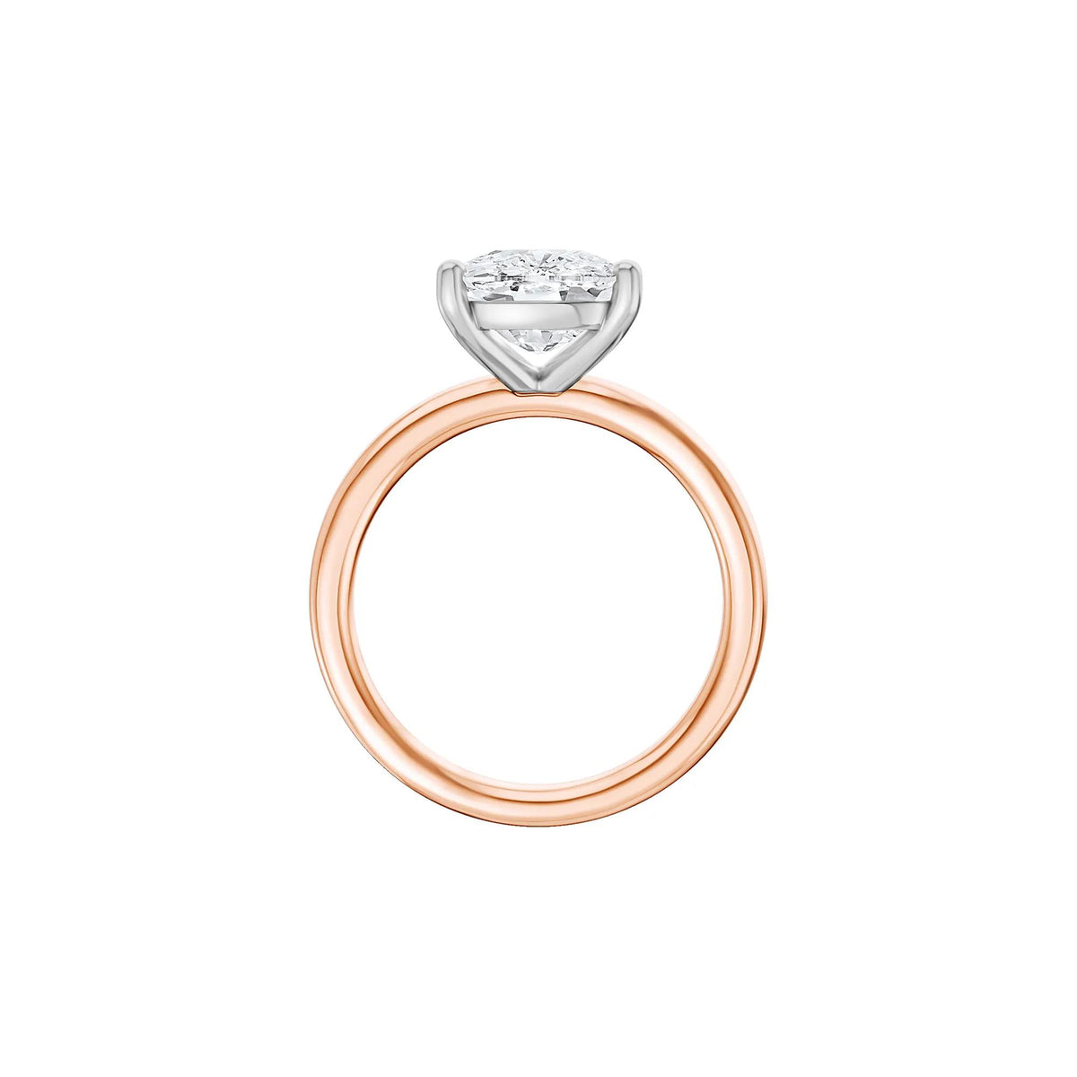5 CT. Tw. Lab Grown Diamond Elongated Cushion-Cut Engagement Ring 14K Rose and White Gold Size 9 2mm