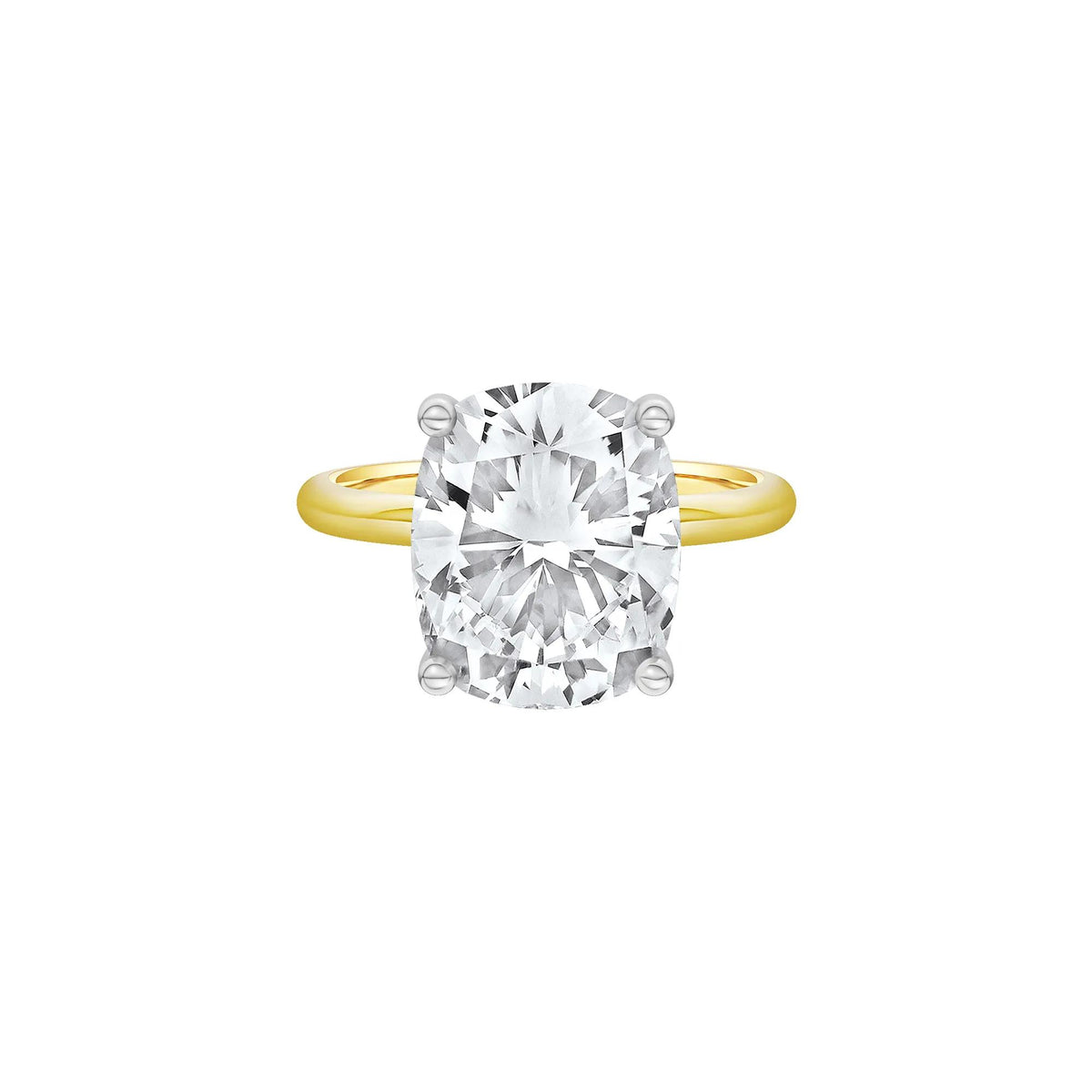 6 CT. Tw. Lab Grown Diamond Elongated Cushion-Cut Engagement Ring 14K Yellow and White Gold Size 9.5 2mm