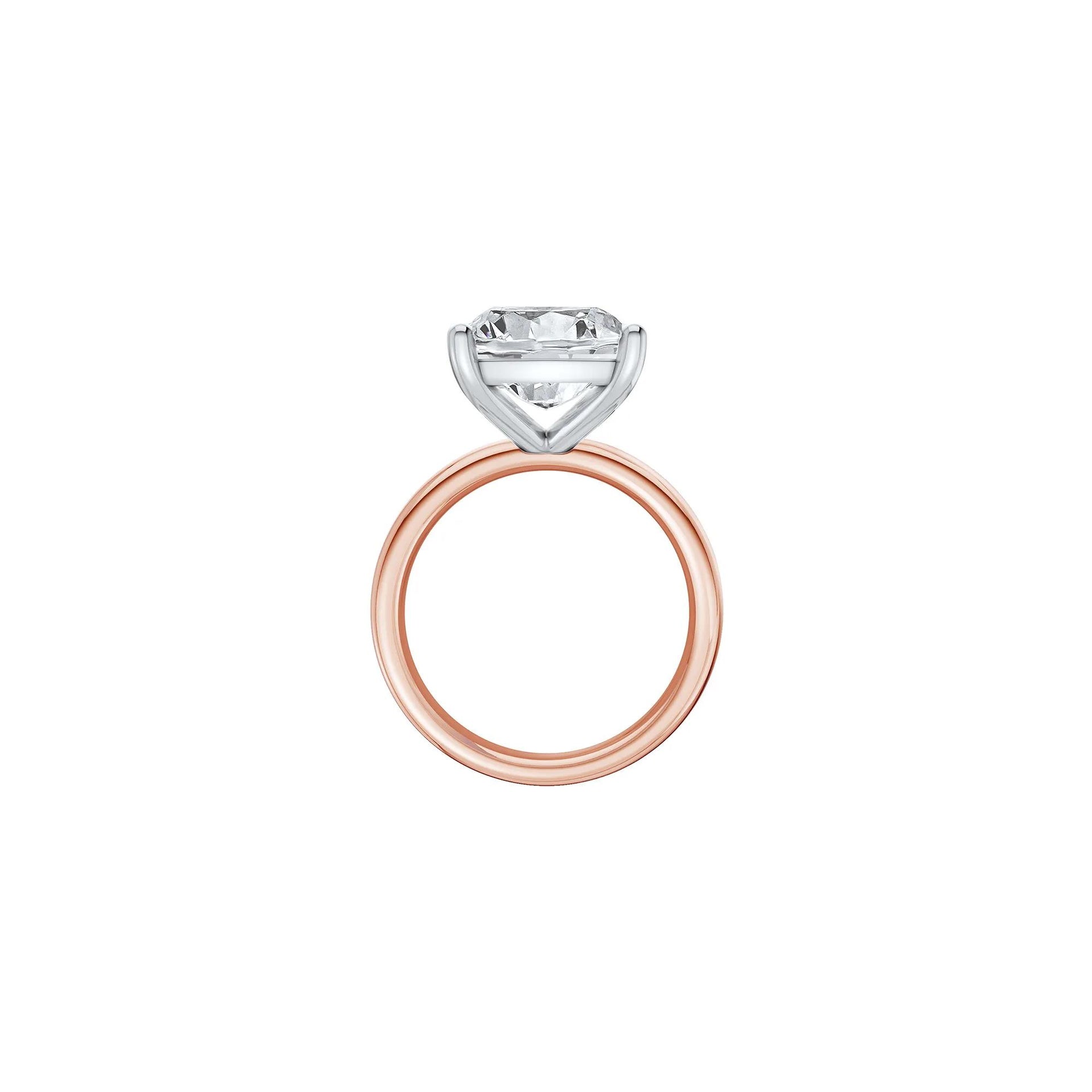 7 CT. Tw. Lab Grown Diamond Elongated Cushion-Cut Engagement Ring 14K Rose and White Gold Size 9.5 2mm