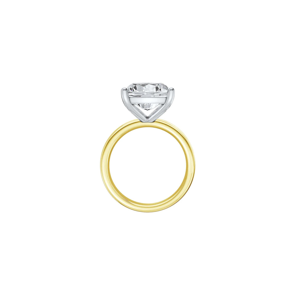 7 CT. Tw. Lab Grown Diamond Elongated Cushion-Cut Engagement Ring 14K Yellow and White Gold Size 7.5 2mm