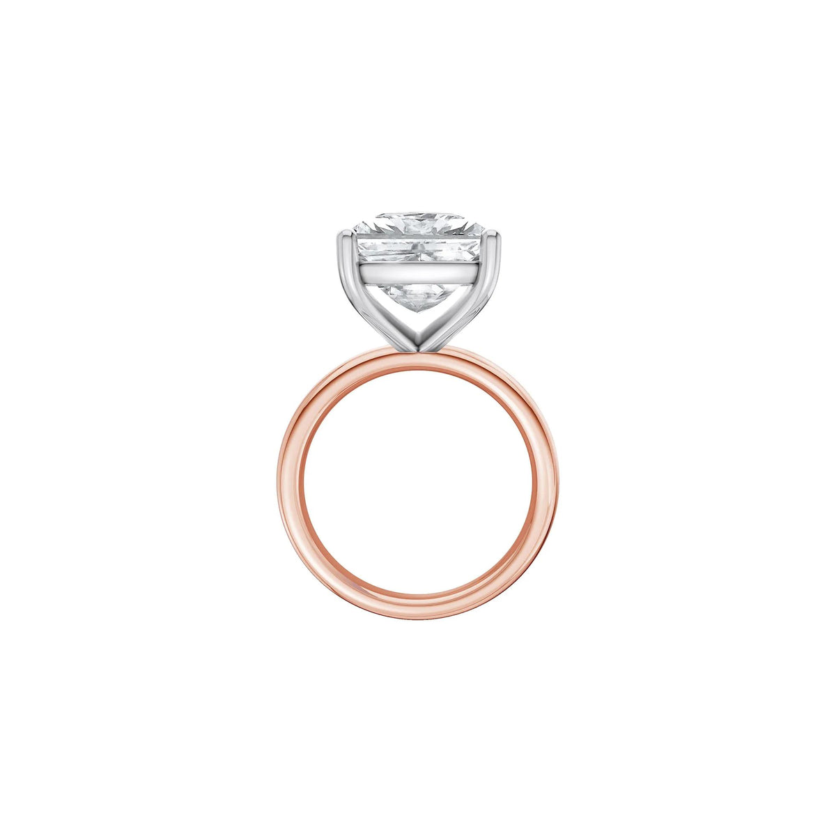 9 CT. Tw. Lab Grown Diamond Elongated Cushion-Cut Engagement Ring 14K Rose and White Gold Size 4 2mm