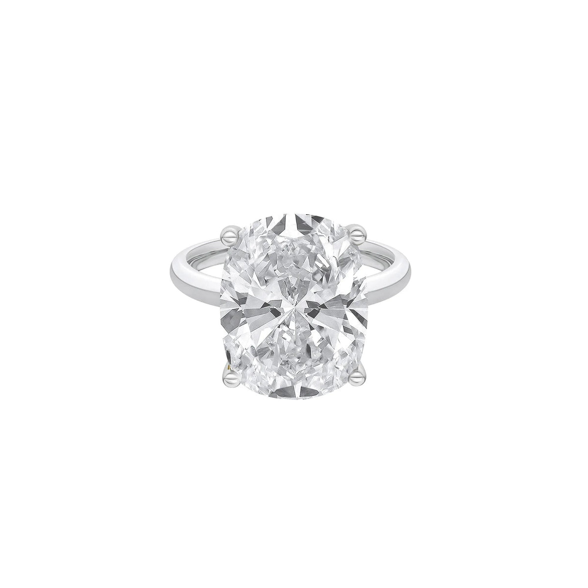7 CT. Tw. Lab Grown Diamond Elongated Cushion-Cut Engagement Ring 14K White Gold Size 7.5 2mm