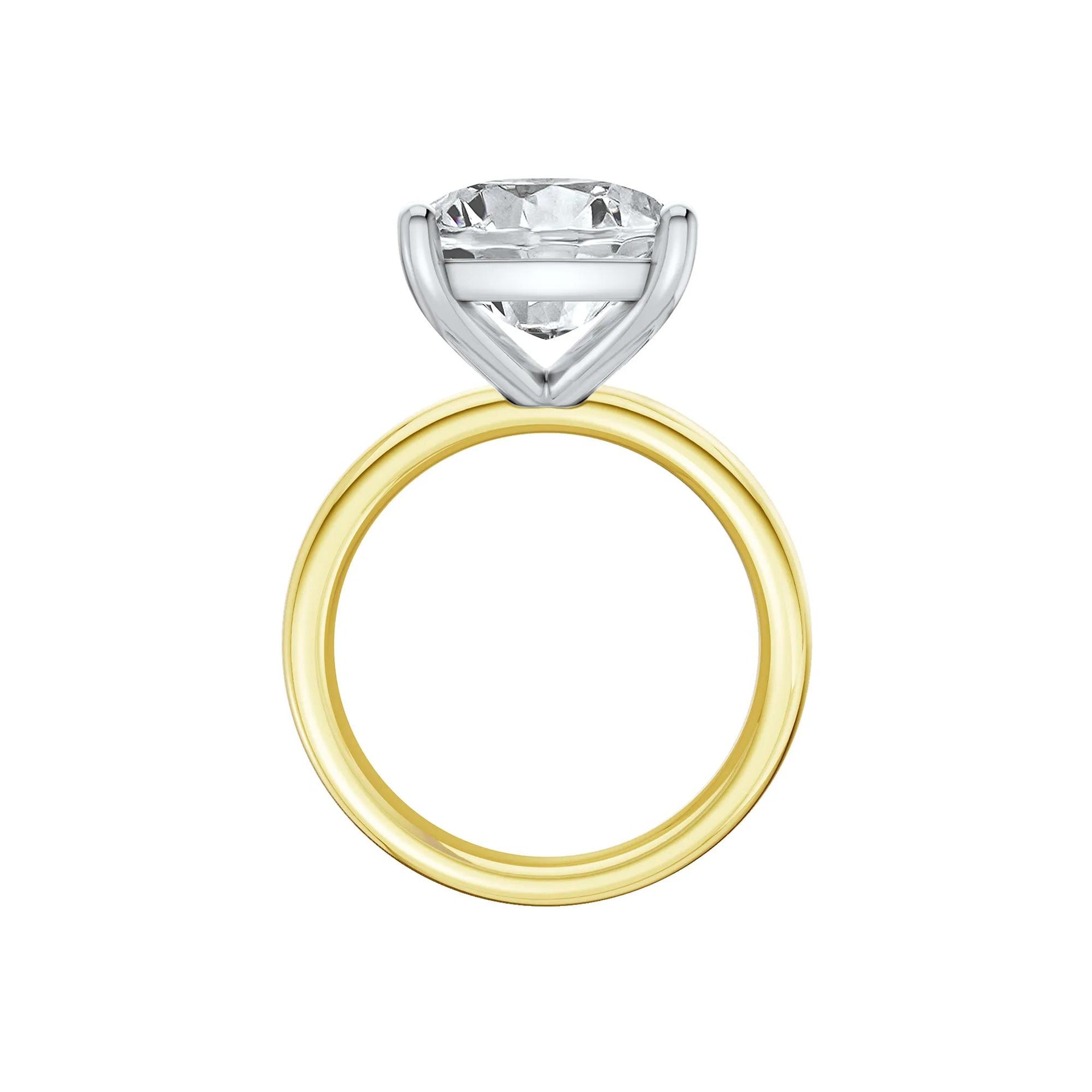 8 CT. Tw. Lab Grown Diamond Elongated Cushion-Cut Engagement Ring 14K Yellow and White Gold Size 4 2mm