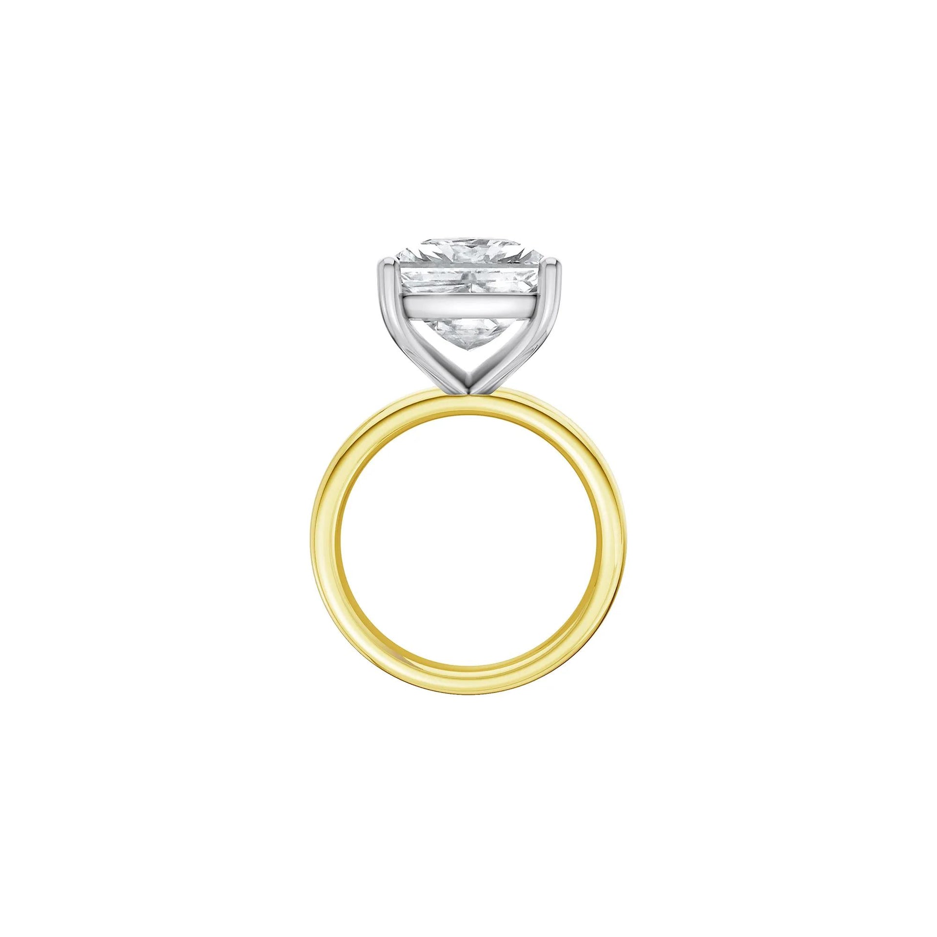 9 CT. Tw. Lab Grown Diamond Elongated Cushion-Cut Engagement Ring 14K Yellow and White Gold Size 9 2mm