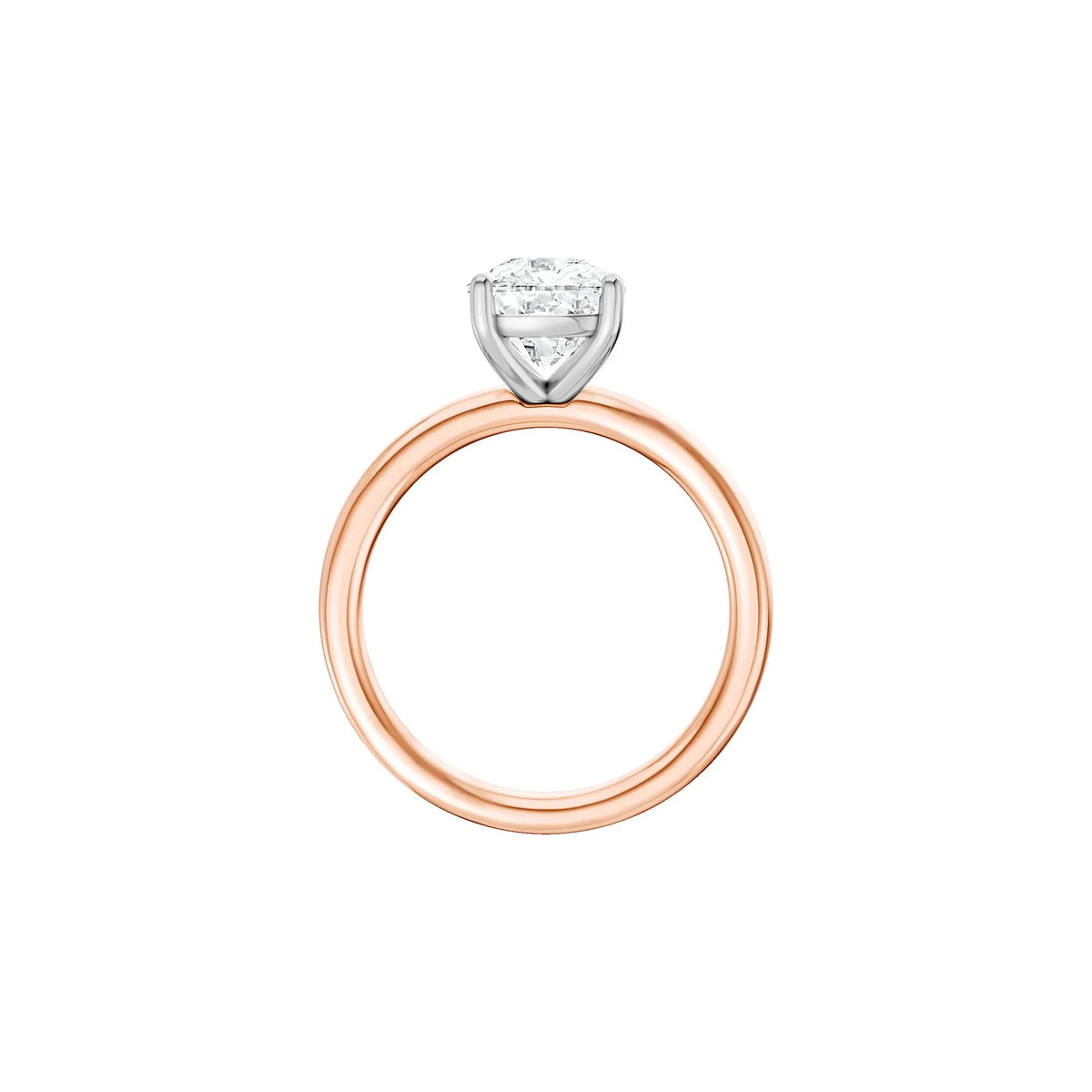 2 CT. Tw. Lab Grown Diamond Elongated Cushion-Cut Engagement Ring 14K Rose and White Gold Size 9 2mm