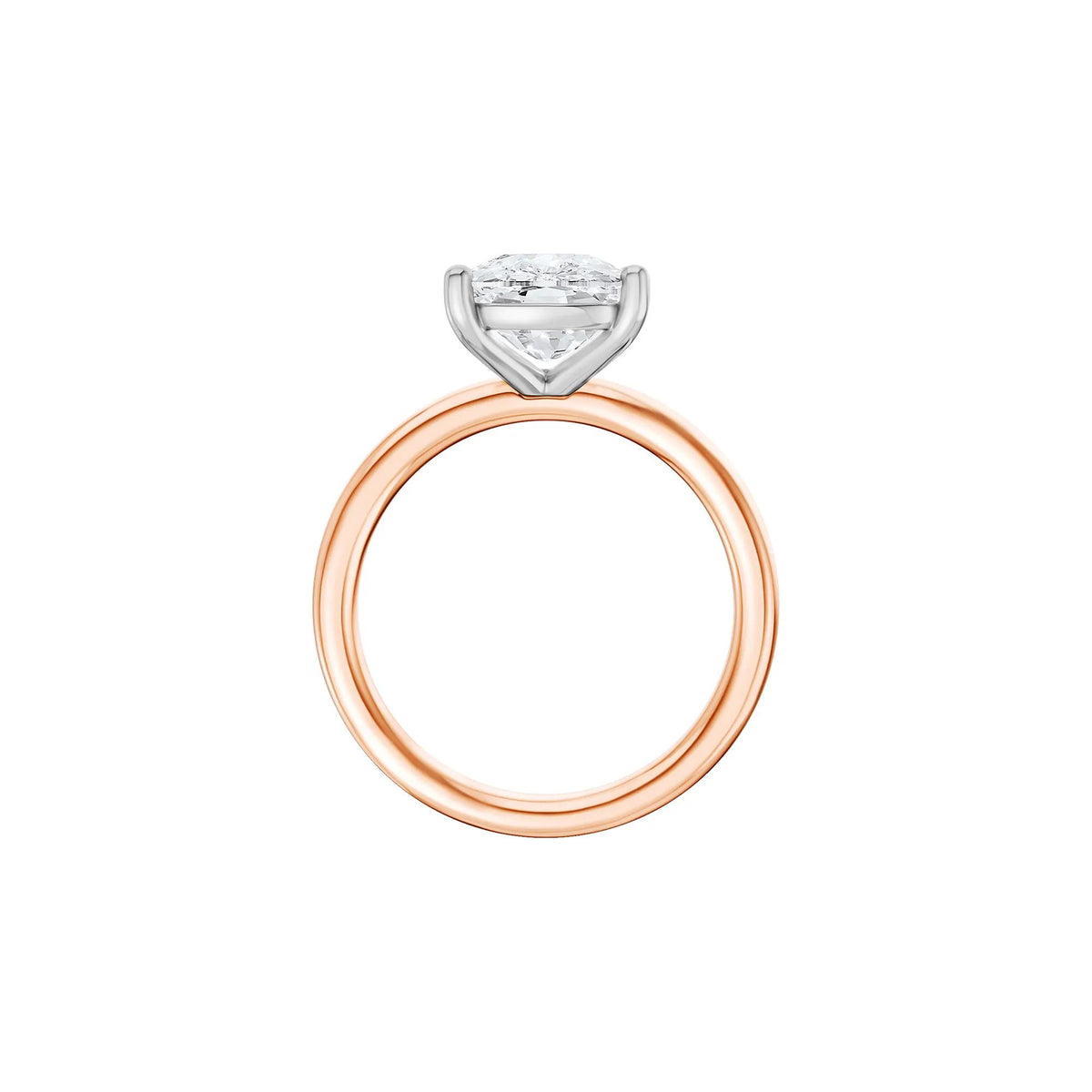 4 CT. Tw. Lab Grown Diamond Elongated Cushion-Cut Engagement Ring 14K Rose and White Gold Size 6 2mm