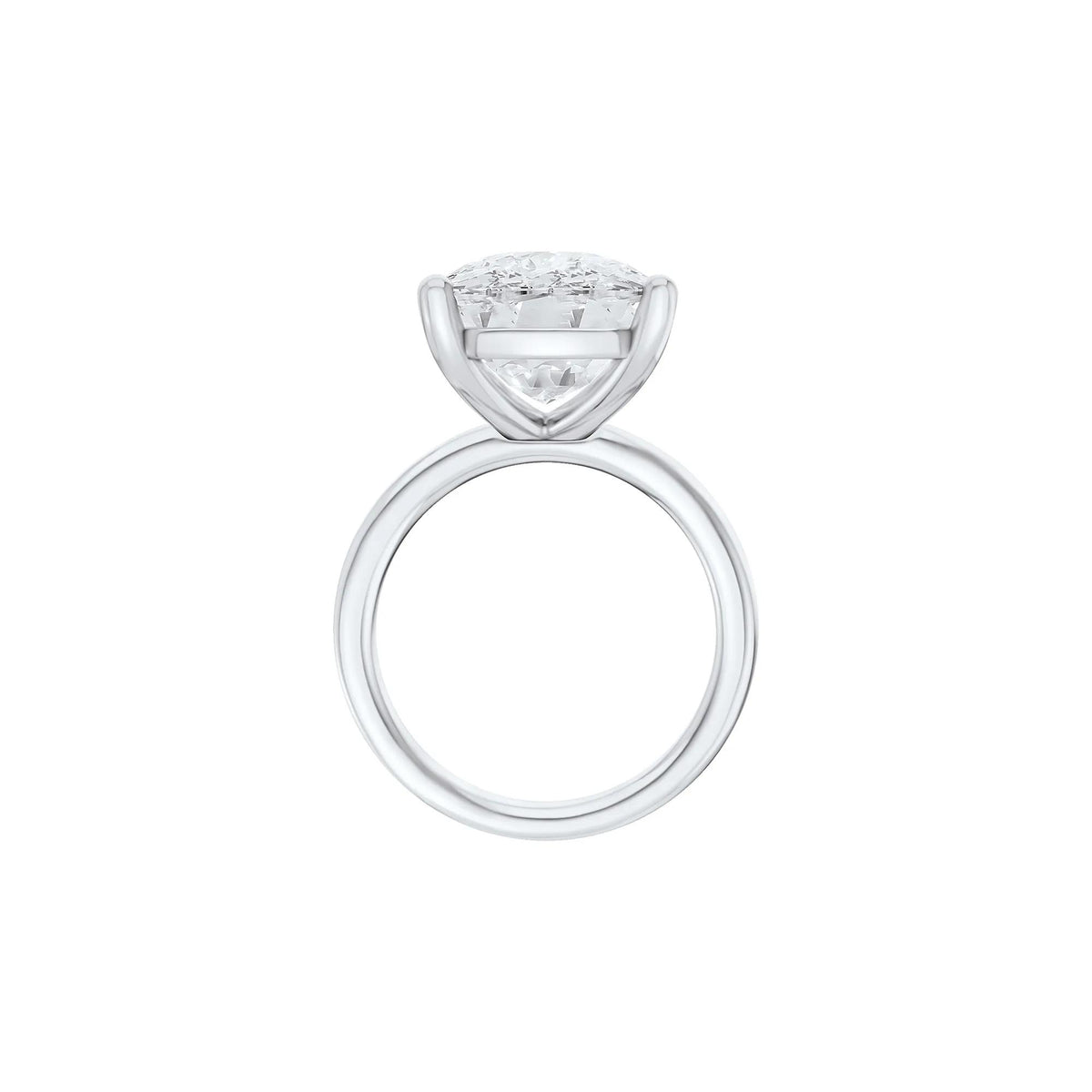 Lab Grown Diamond Elongated Cushion Solitaire Ring 14K White Gold (10 CT.) Size 11.5 2mm