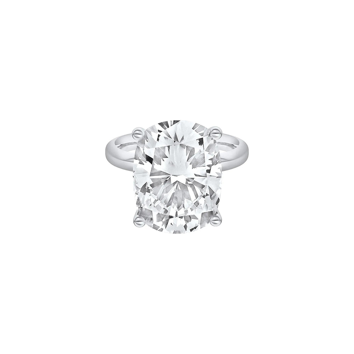 Lab Grown Diamond Elongated Cushion Solitaire Ring 14K White Gold (10 CT.) Size 11.5 2mm