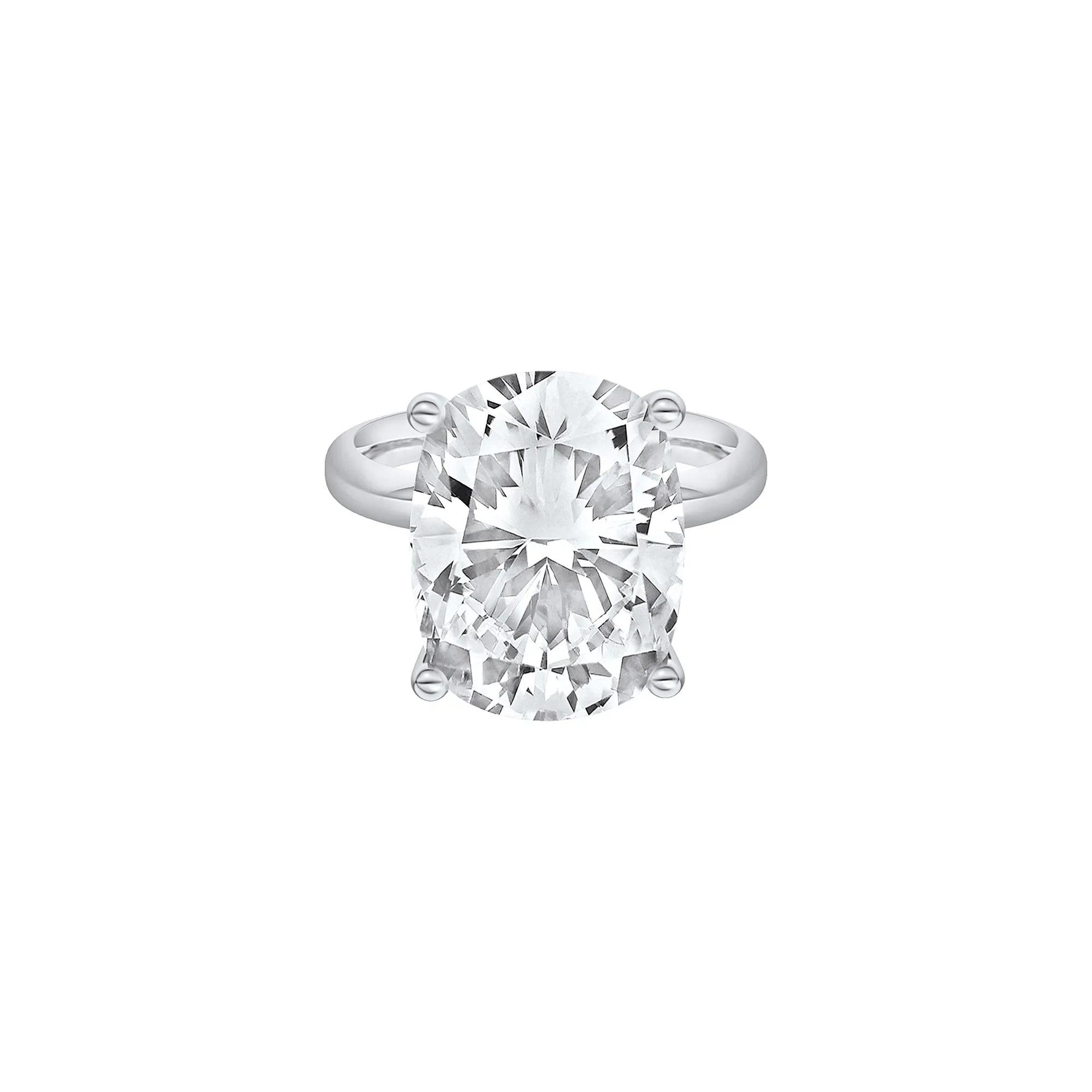 10 CT. Tw. Lab Grown Diamond Elongated Cushion-Cut Engagement Ring Platinum White Size 11.5 2mm
